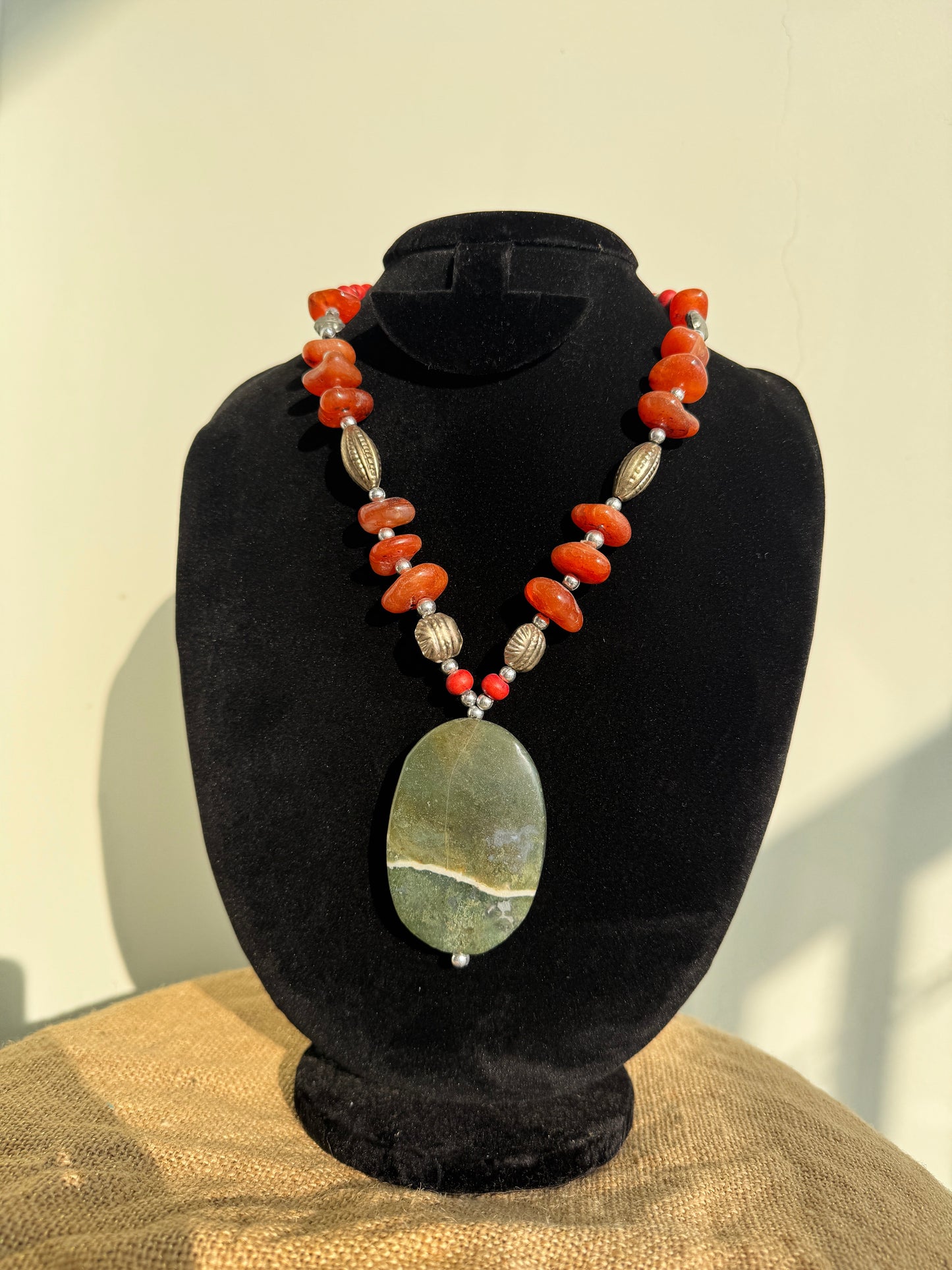 Necklaces - orange pendant hue