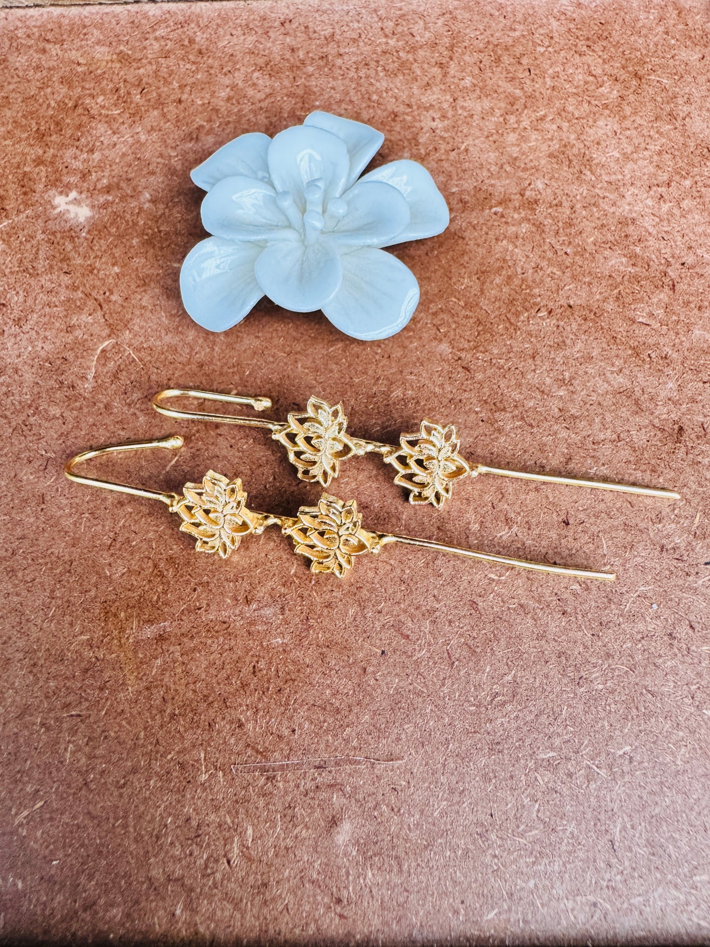 Brass ear cuff - Lotus ear cuff