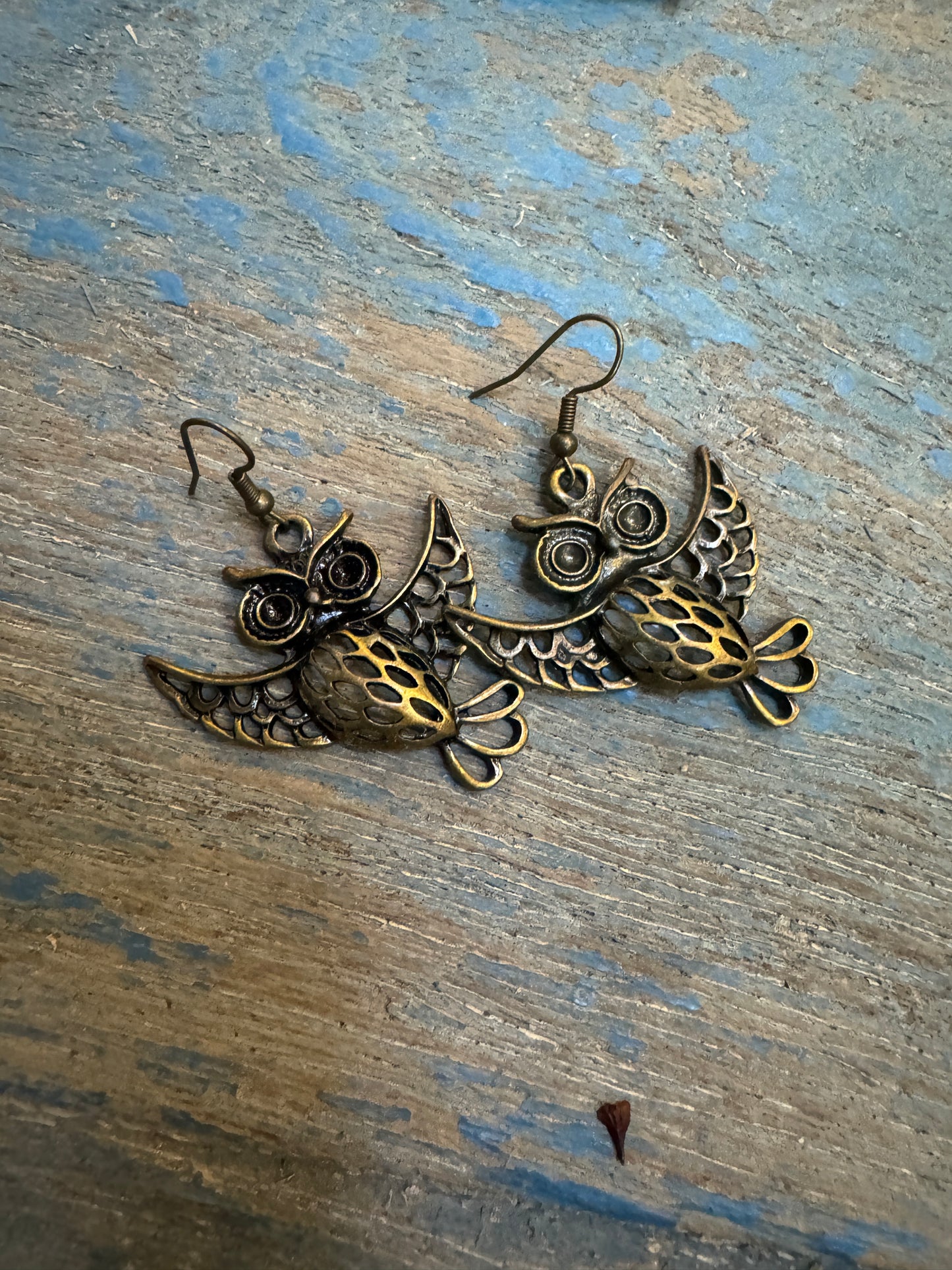 Flying owl earrings