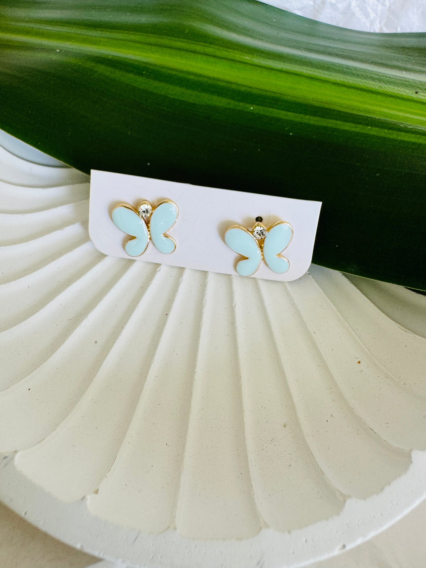 Ear studs - Butterfly Light Blue