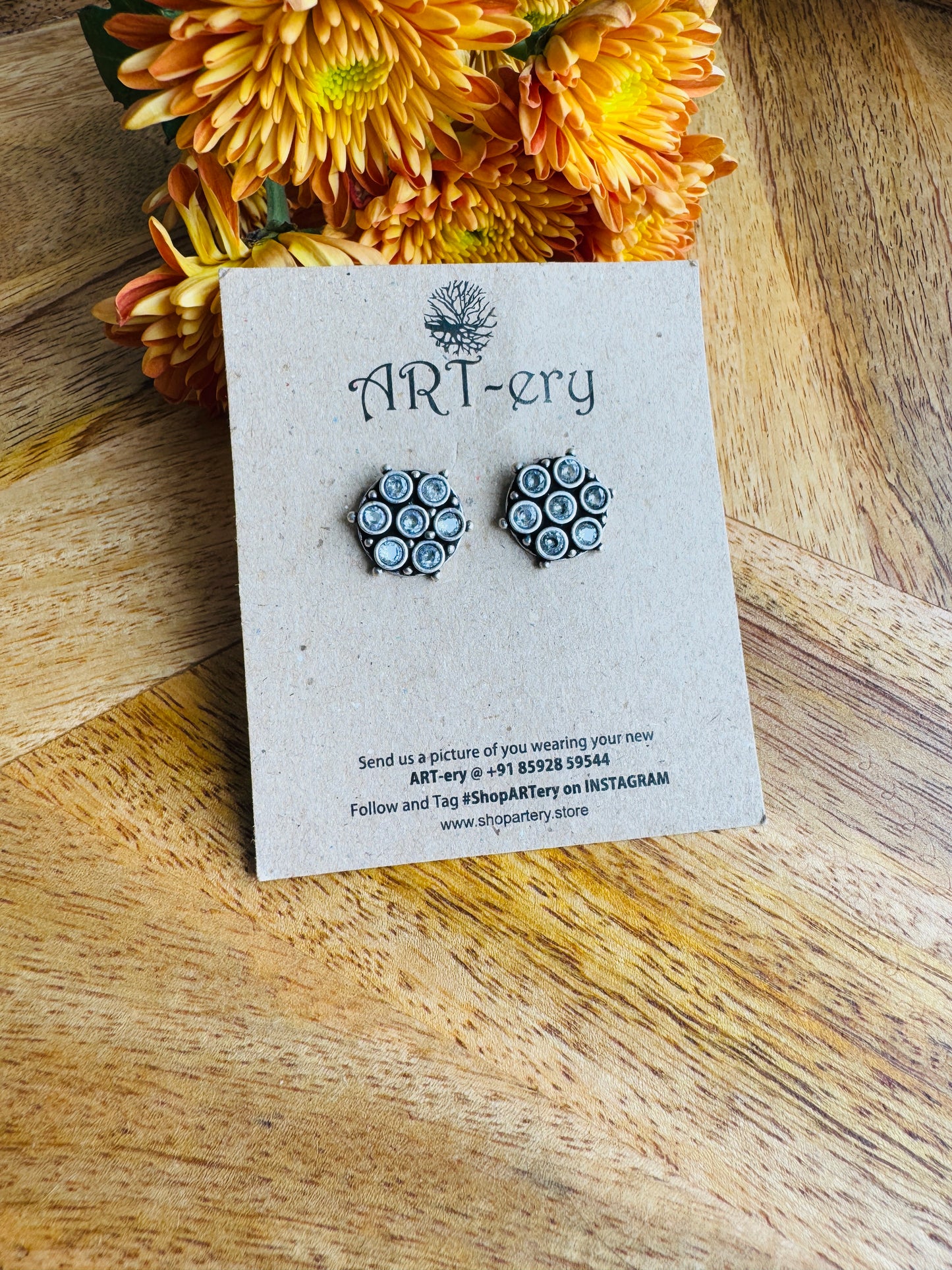 White stone earrings