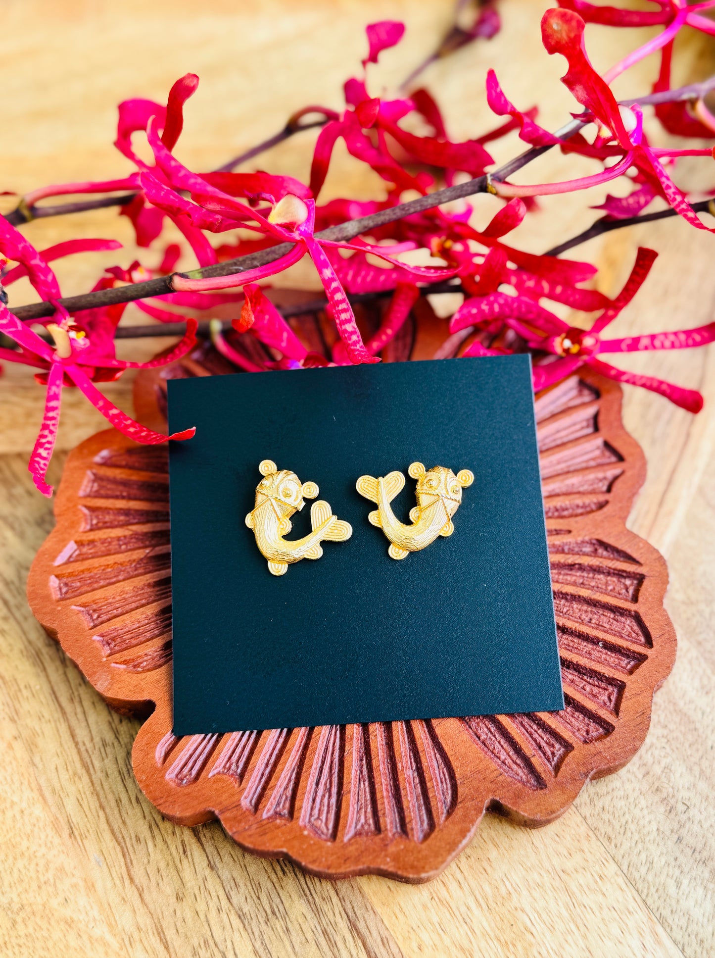 Abstract fish earrings