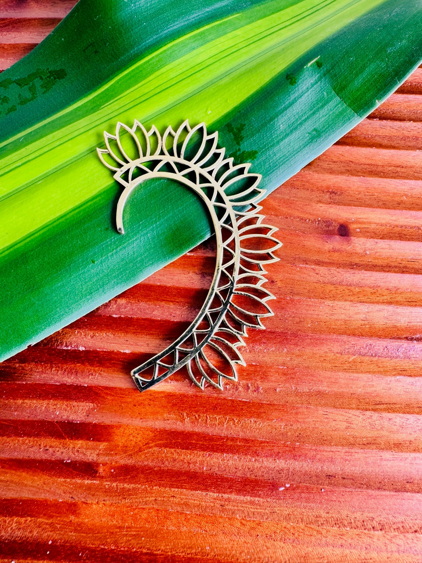 Lotus Ear cuff Gold tone