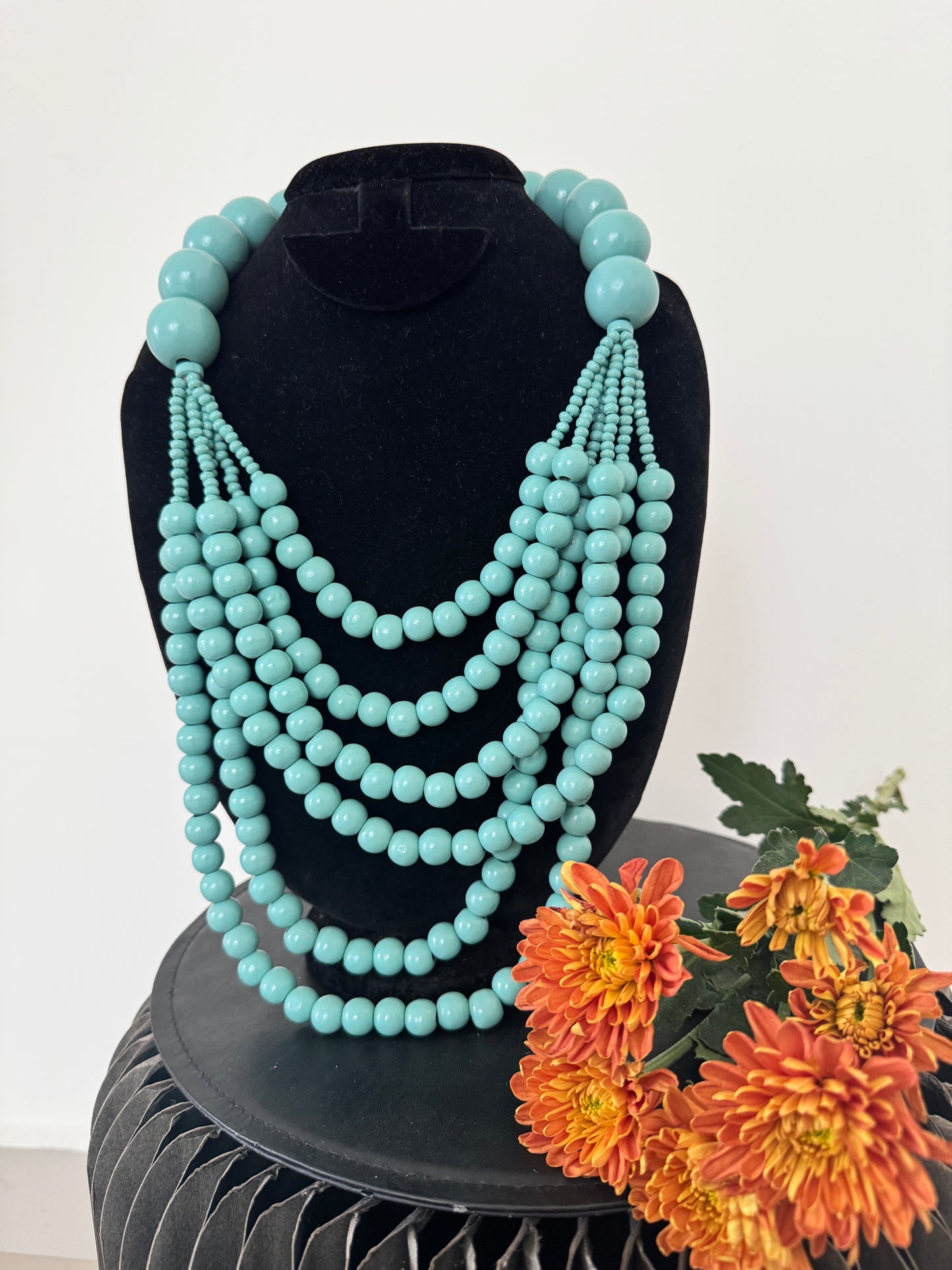 Teal multi layer necklace
