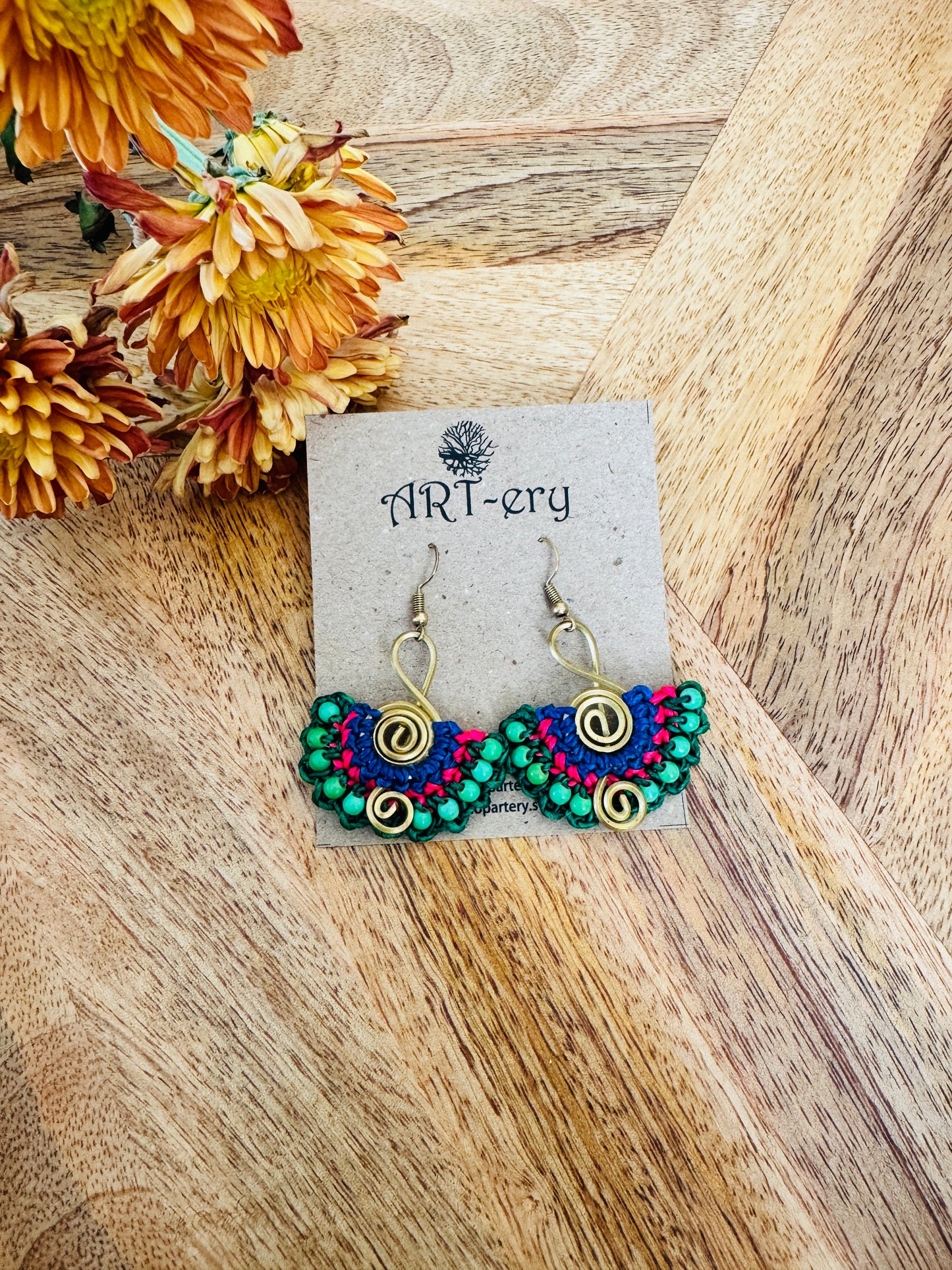 Musical note beaded earrings