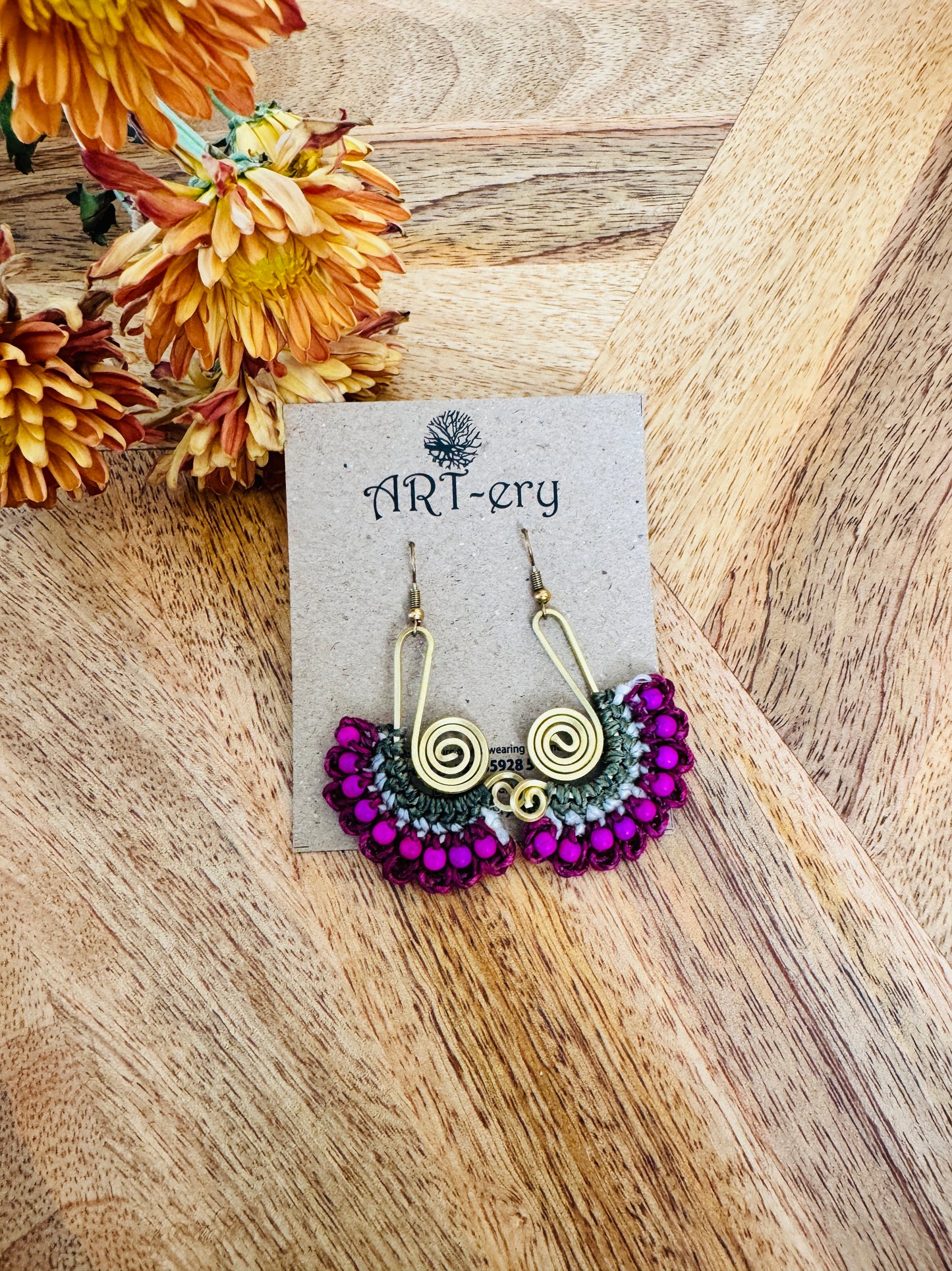 Long note beaded earrings