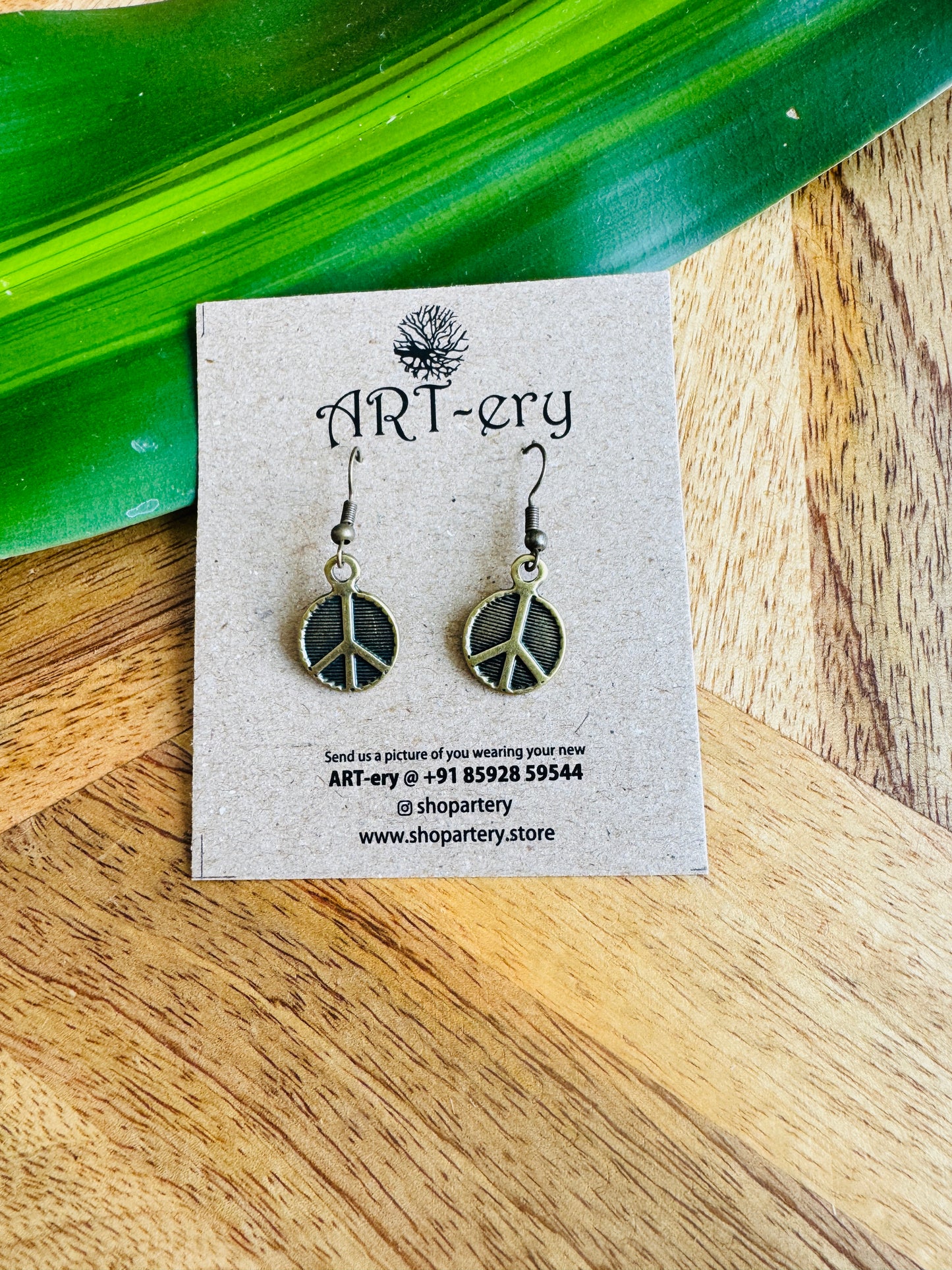 Miniature Earrings - Peace stamp