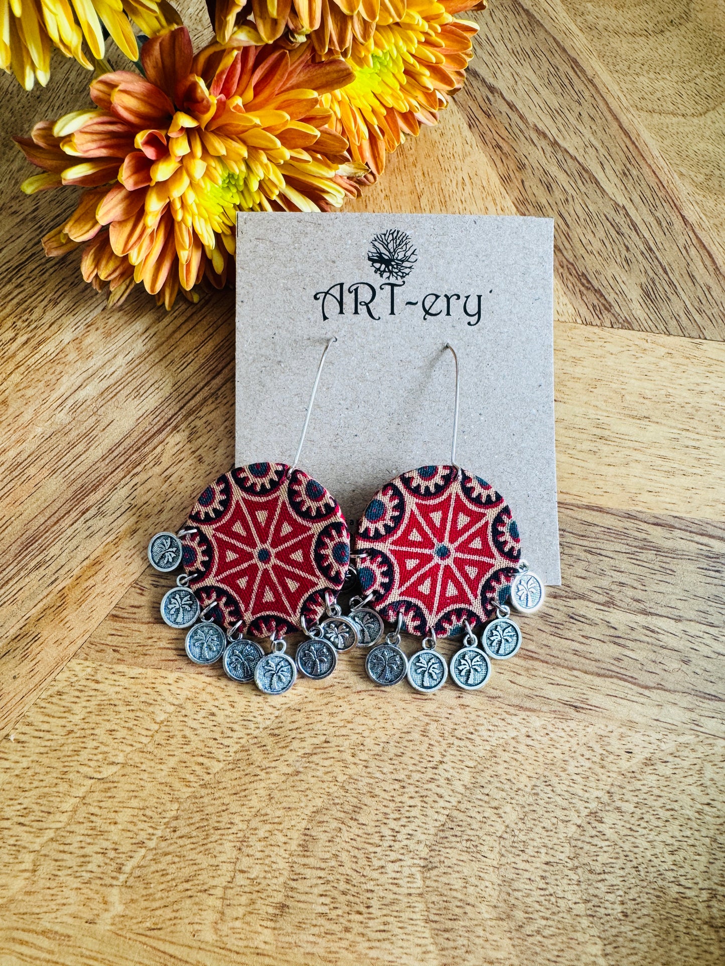 Hook type fabric earrings