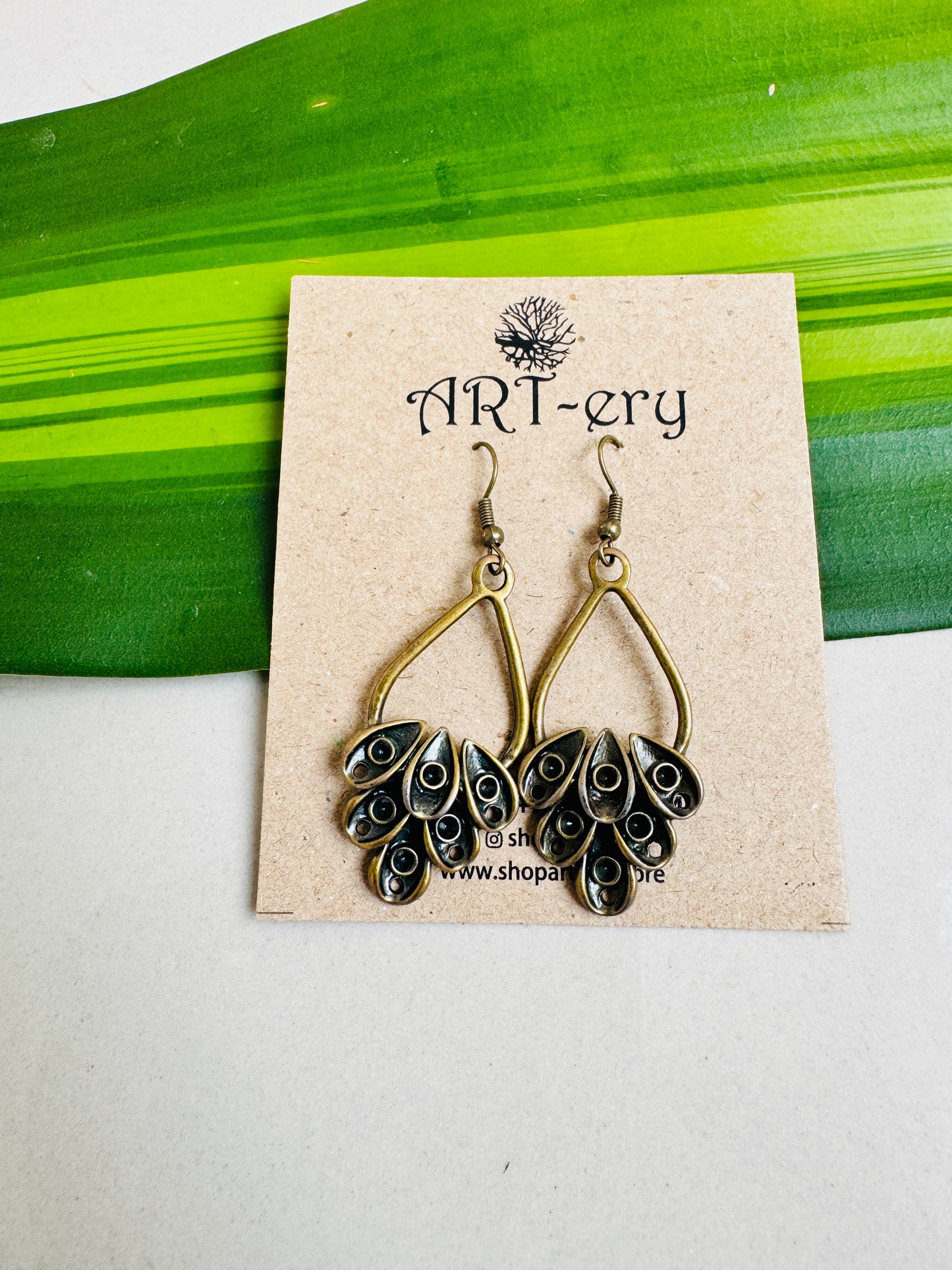 Peacock itty bitty earrings