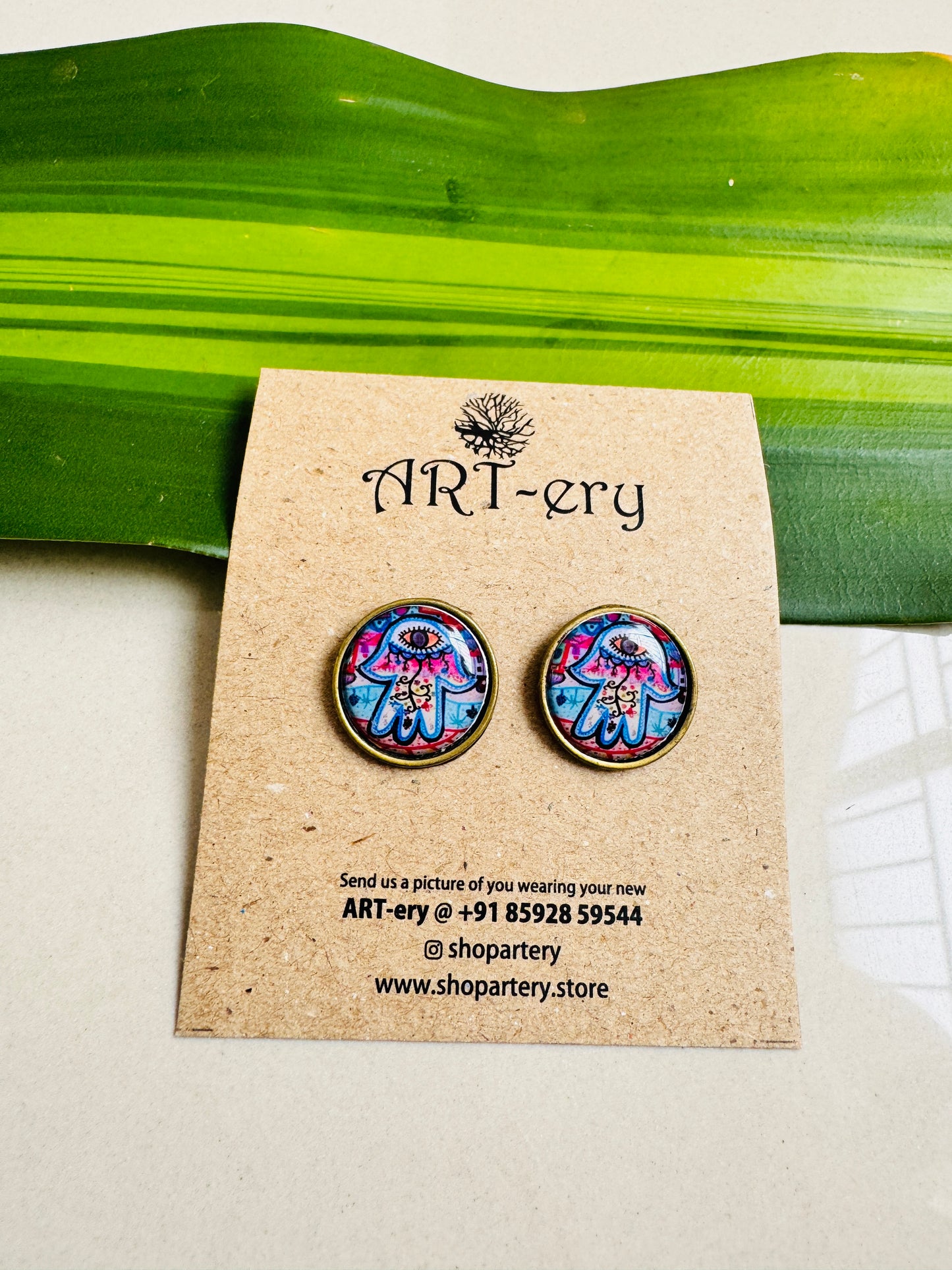 Resin ear stud - Evil eye