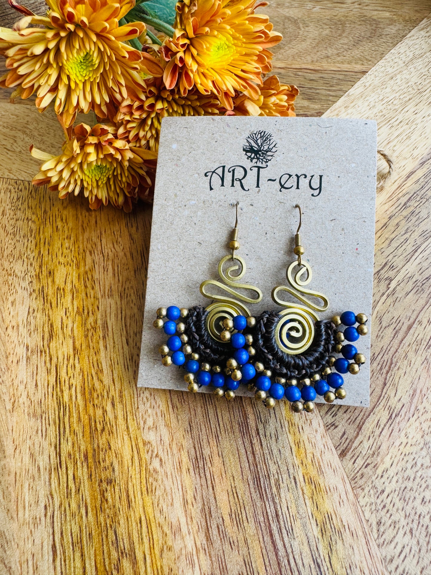 Far East collection - Blue beaded earrings