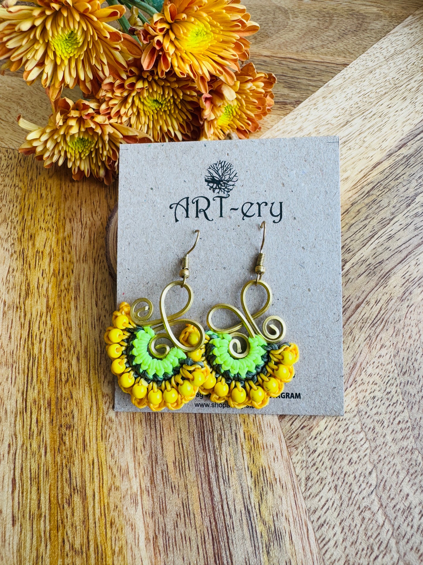 Far East collection - Yellow and Green earrings