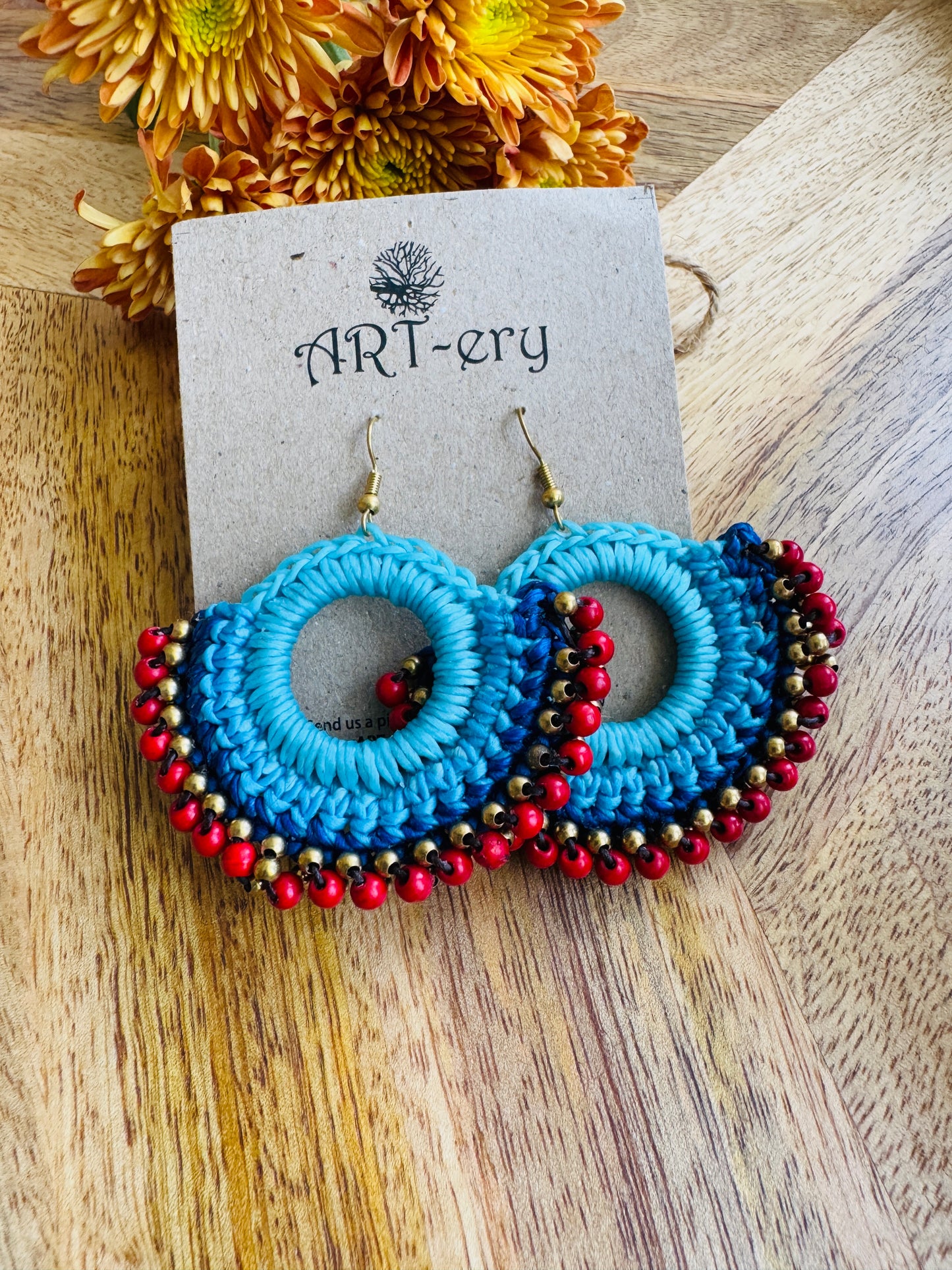 Far East collection Red and Blue earrings