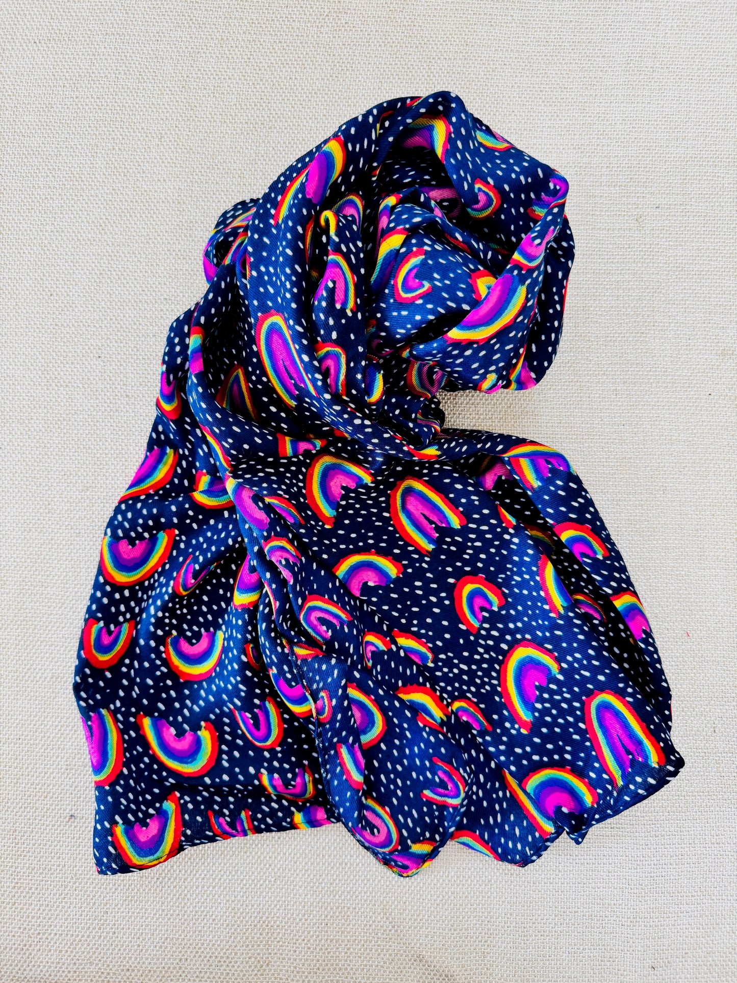 Lightweight Printed Poly-Cotton Scarf for Women -