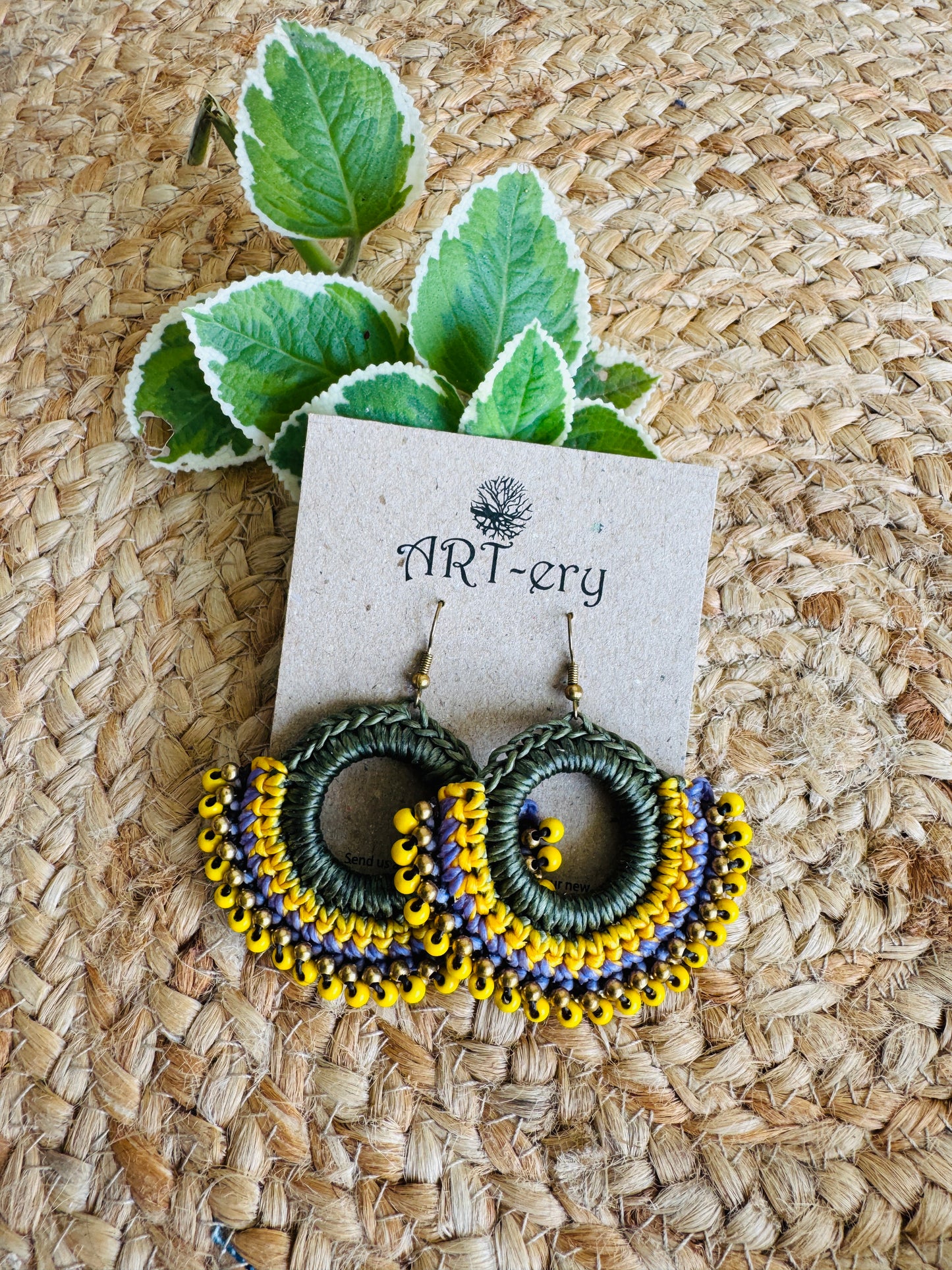 Far East collection - Yellow and green earrings