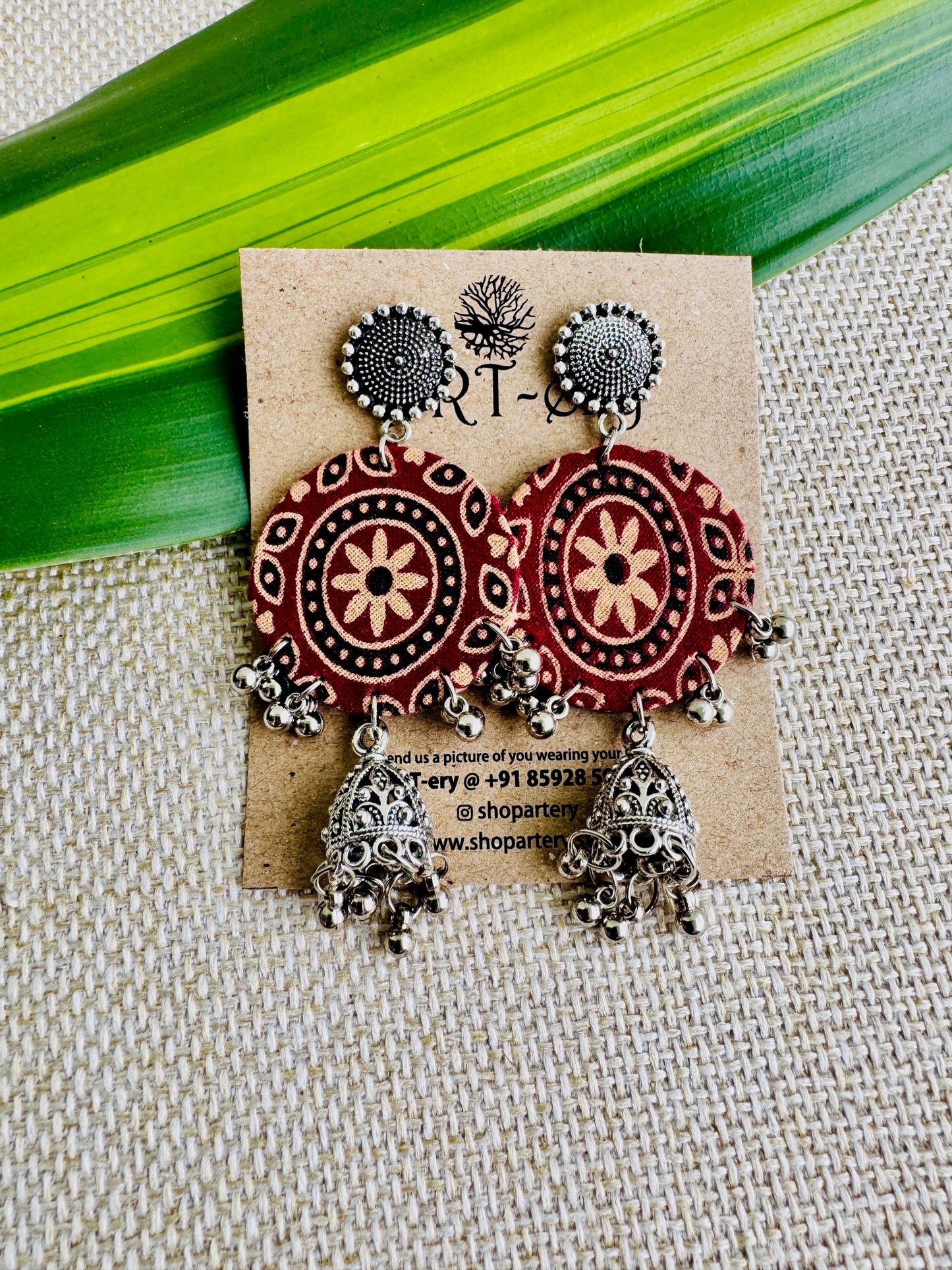 Lightweight fabric earrings - Ethnic fabric