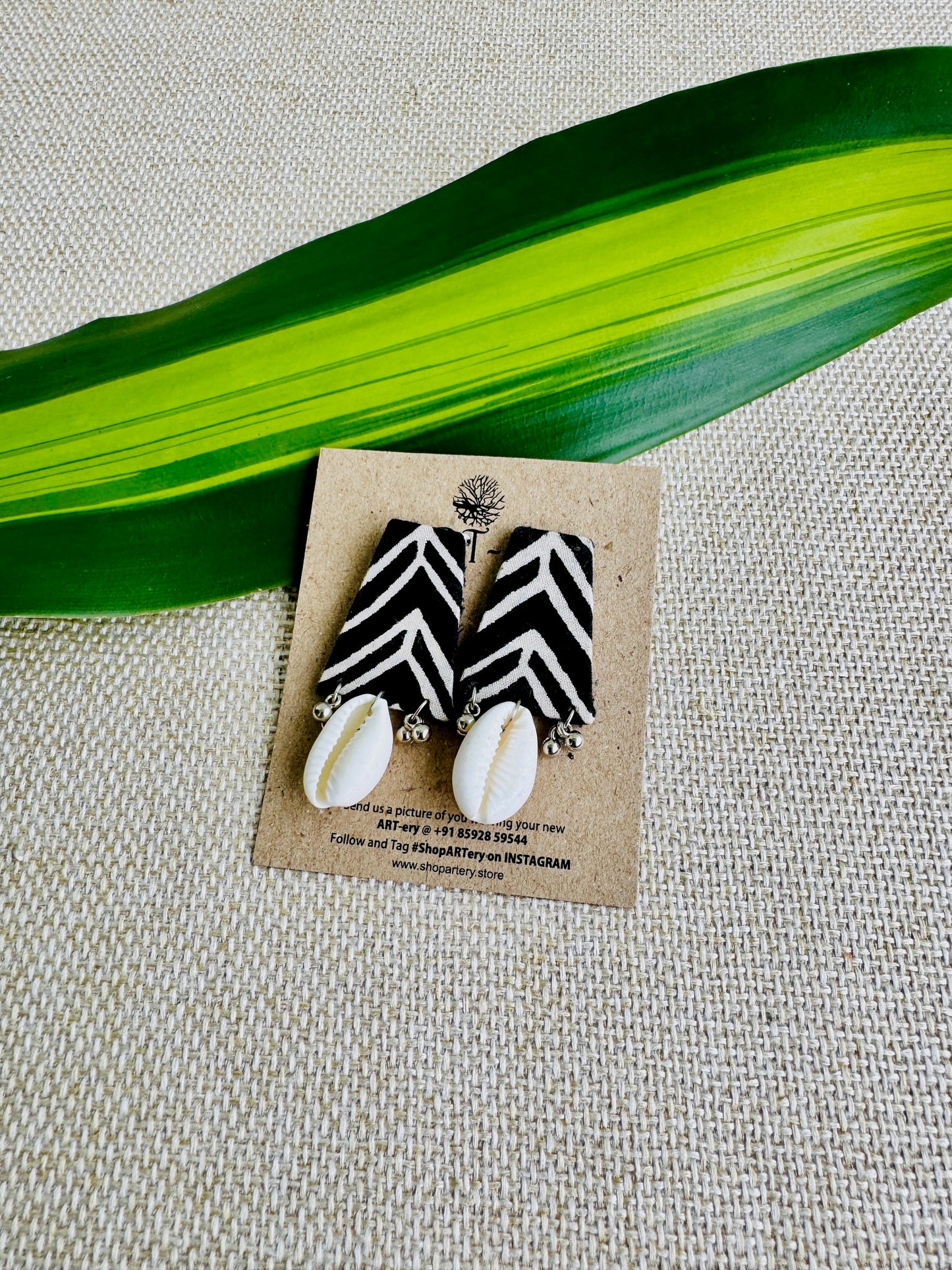 Fabric earrings lightweight earrings with shells