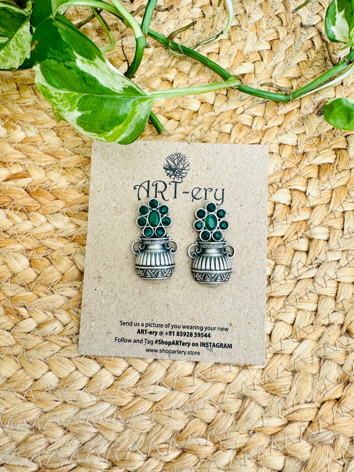 Pot and flower earrings from ART-ery