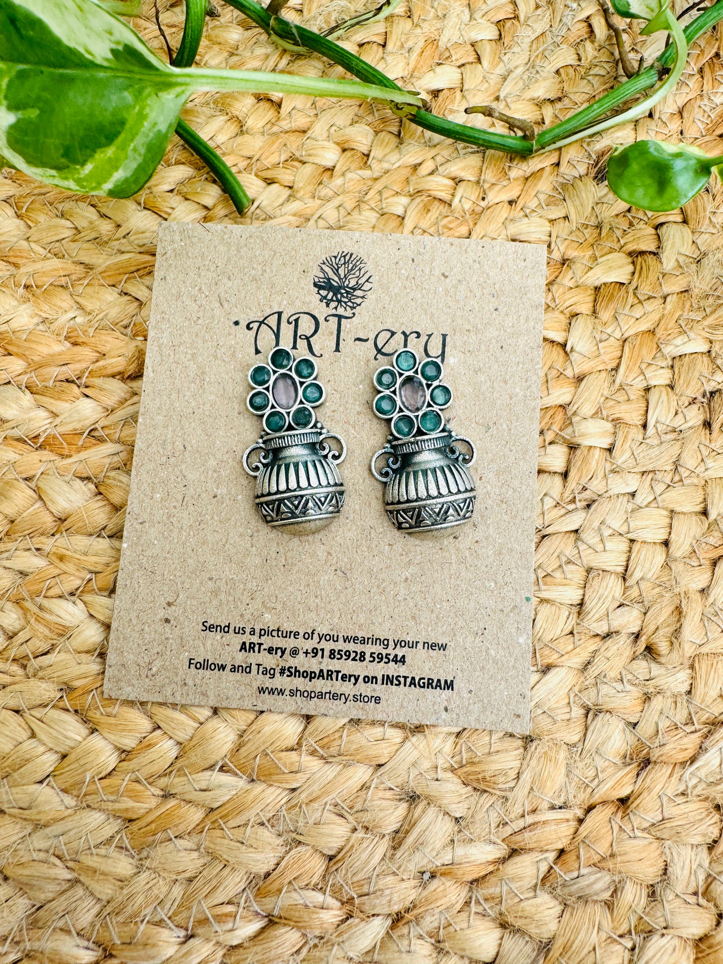 Pot and flower earrings from ART-ery - pastel