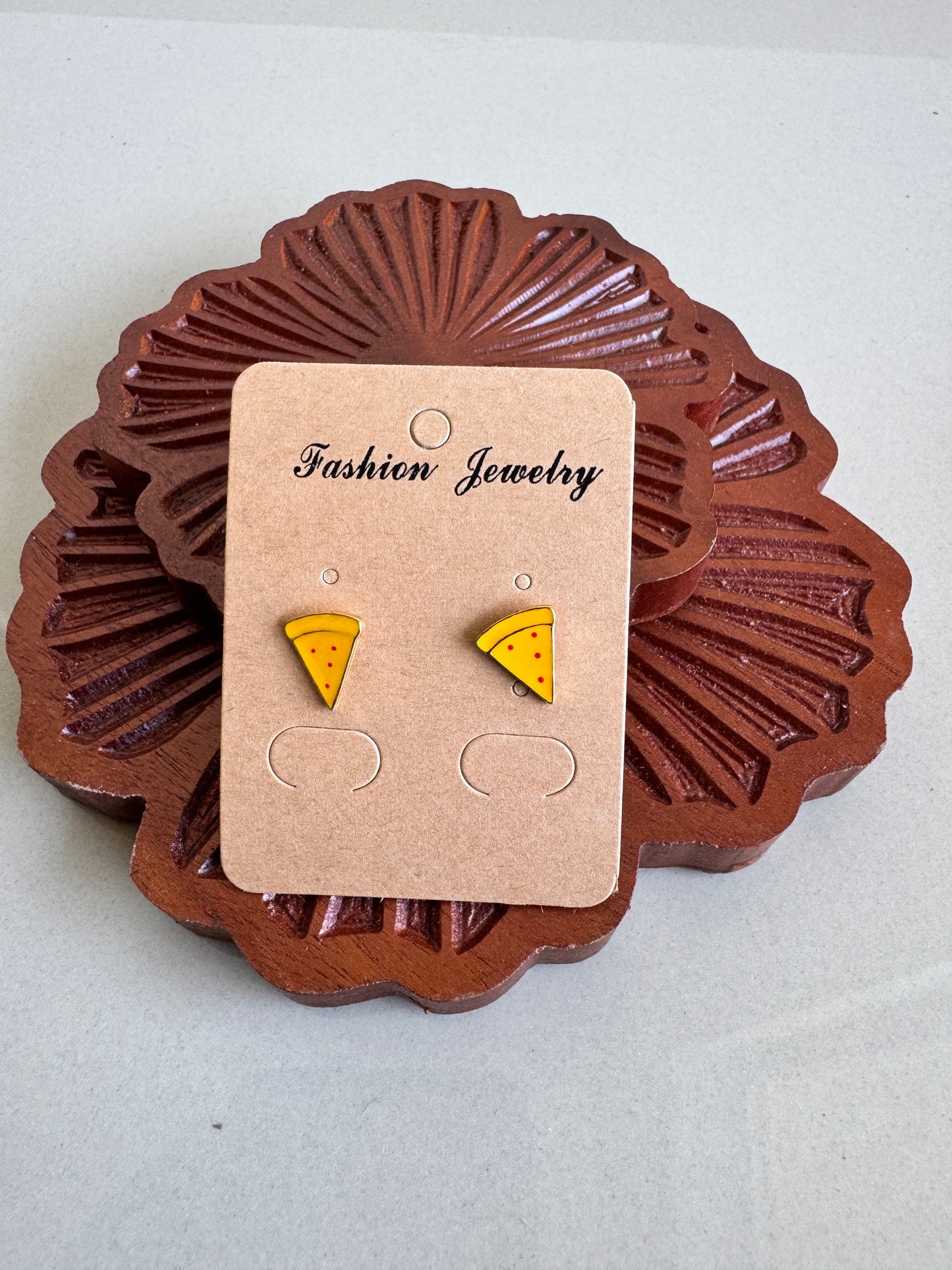 Mini Pizza Slice Stud Earrings