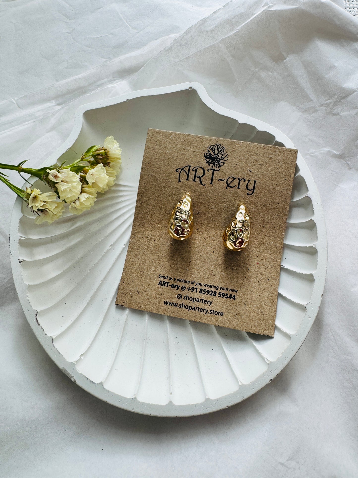 Golden drop earrings