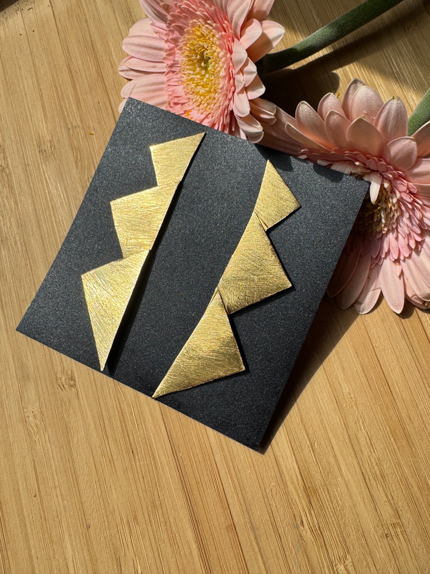 Handcrafted Bold Brass Earrings | Premium Indian Jewellery - zig zag lightweight earring