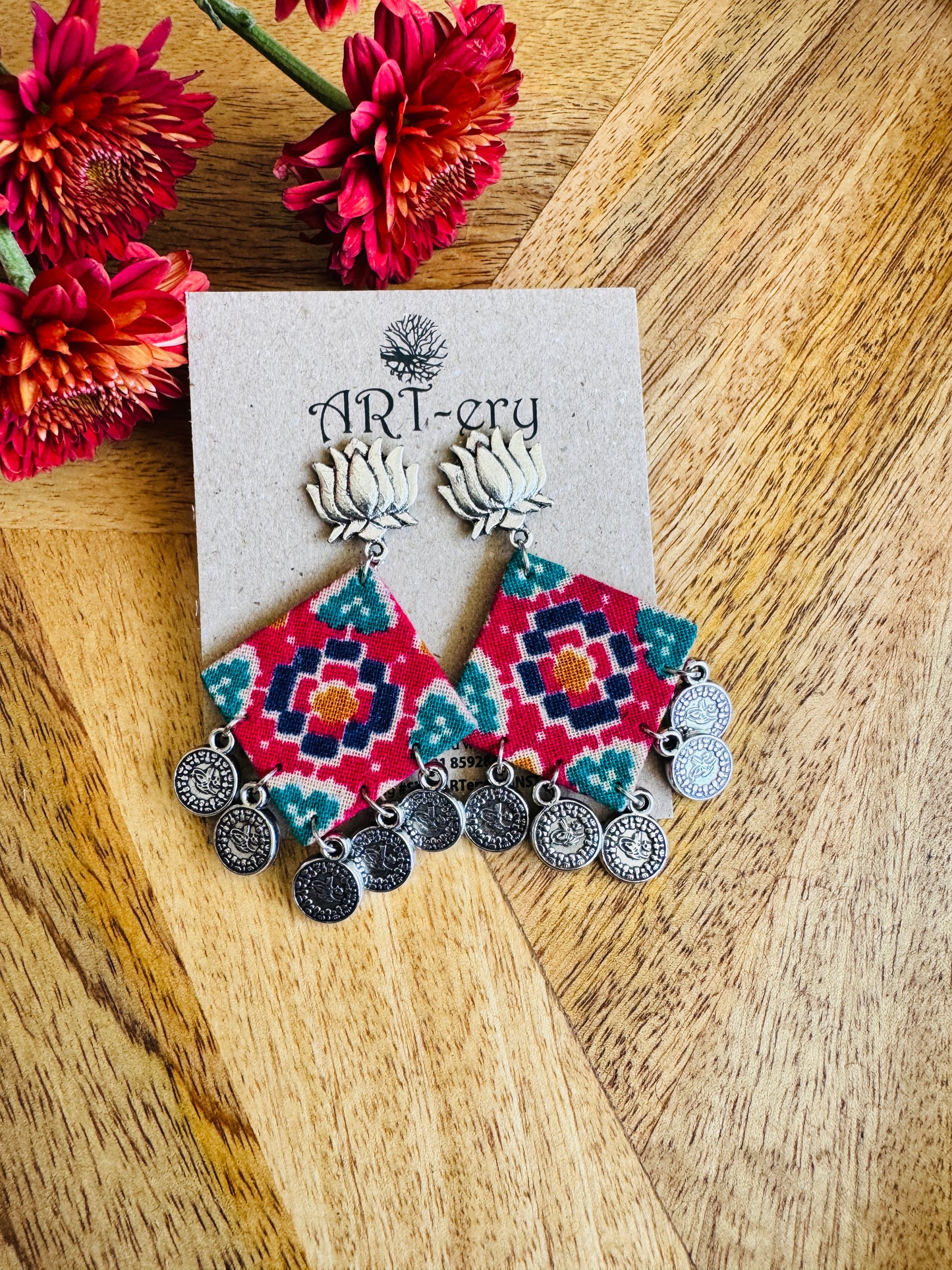 Fabric earrings - Cotton printed