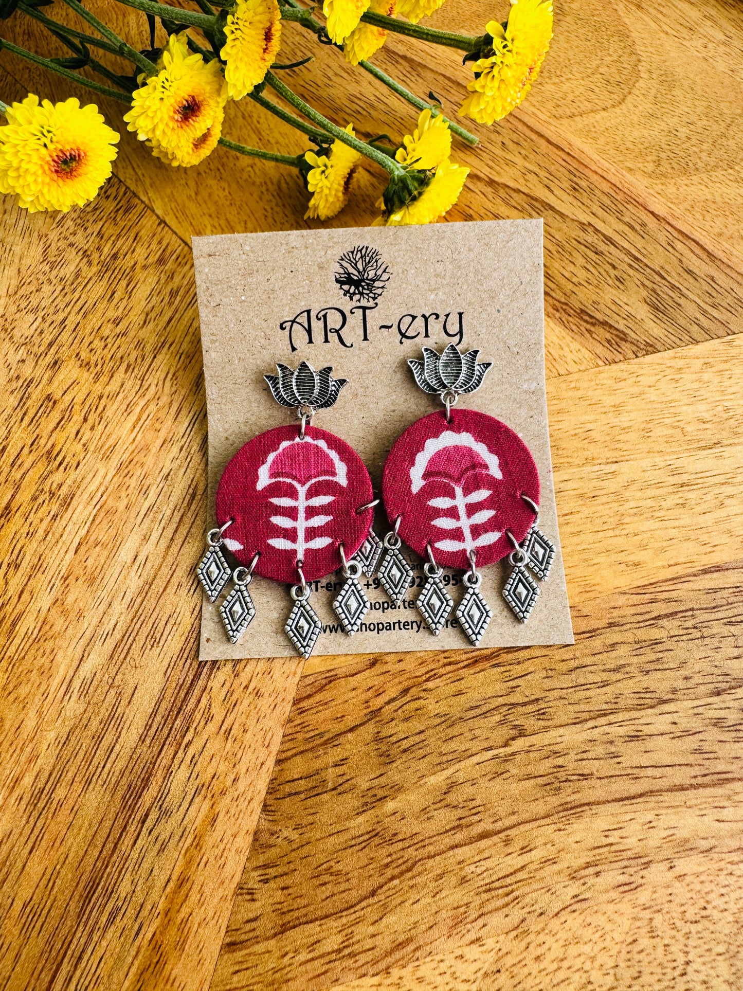 Handcrafted Fabric Statement Earrings | Boho Ethnic Earrings for Women