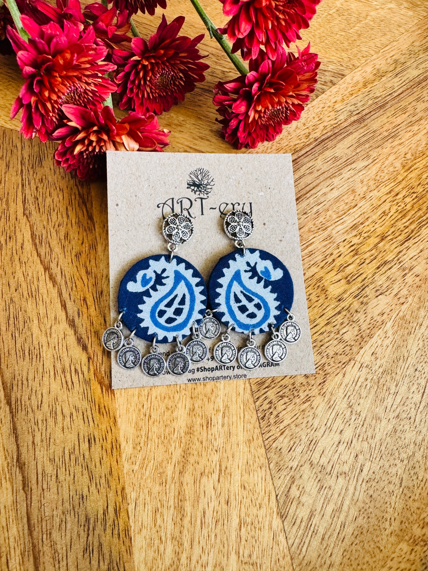 Fabric earrings - Paisley earrings
