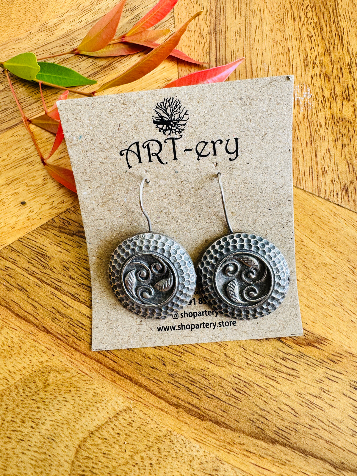 Round drop earrings