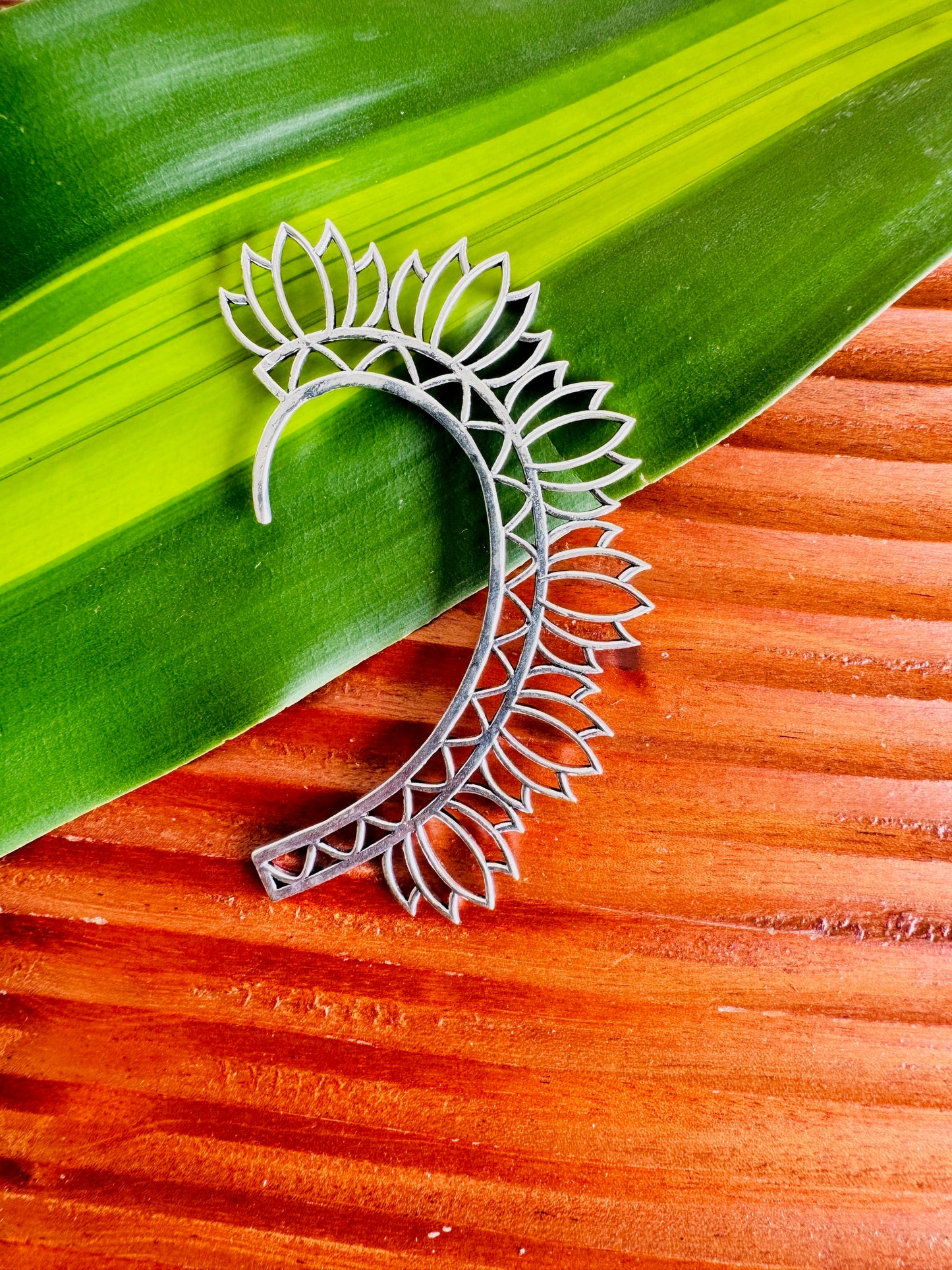 Lotus Ear cuff Silver tone