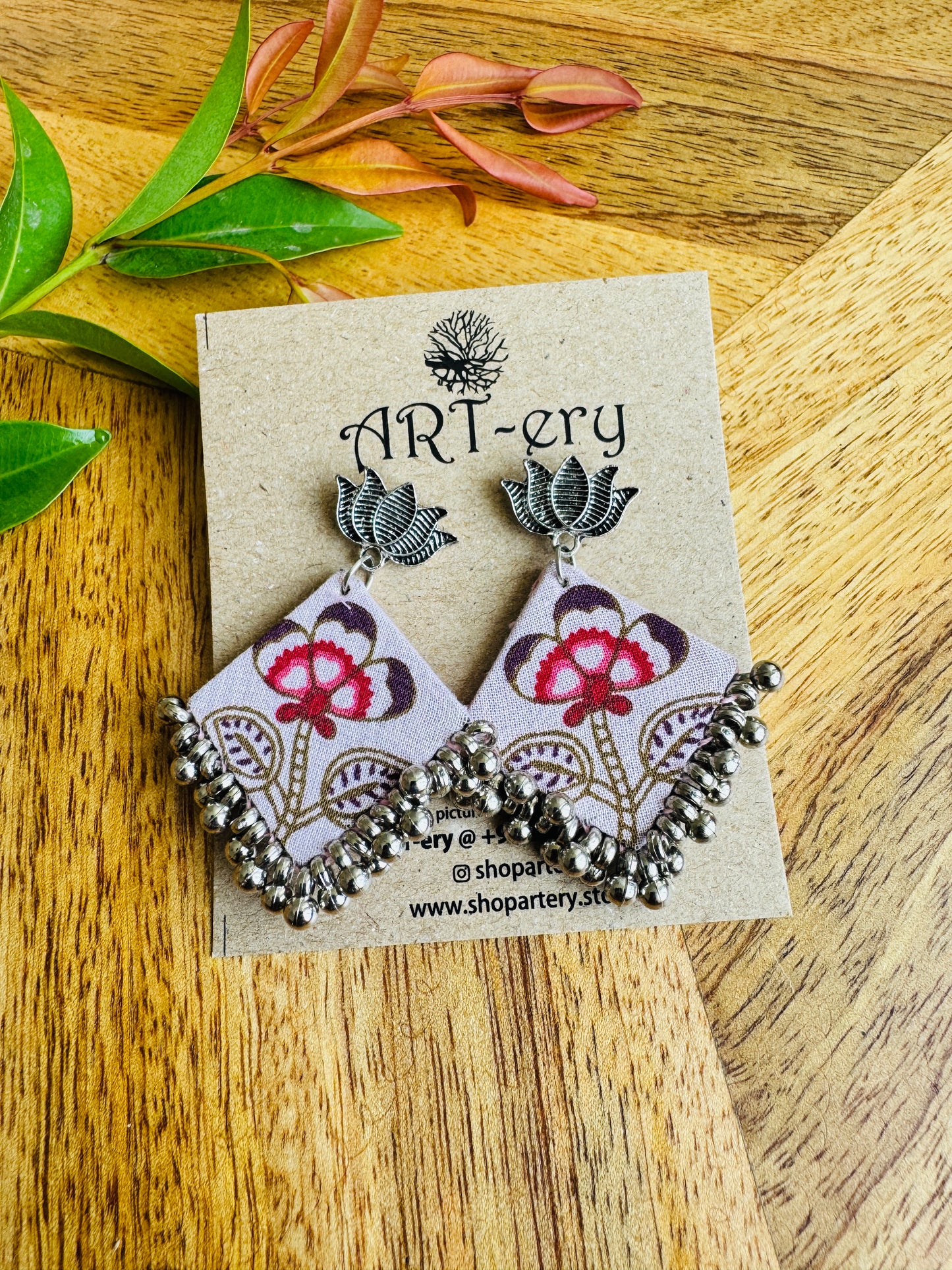 Lightweight Handmade Statement Jewellery - Pastel lotus