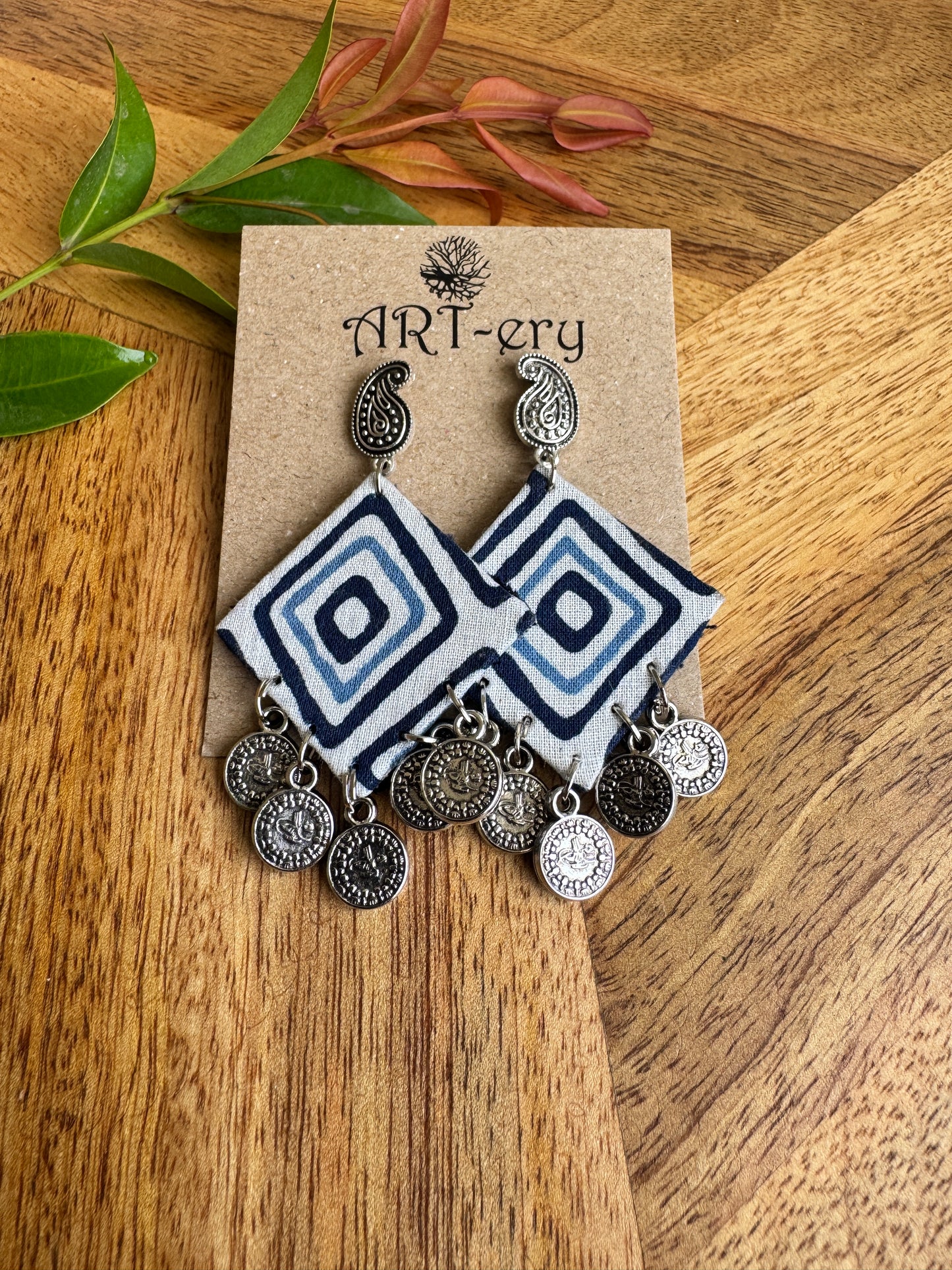 Lightweight Handmade Statement Jewellery - Blue Diamond