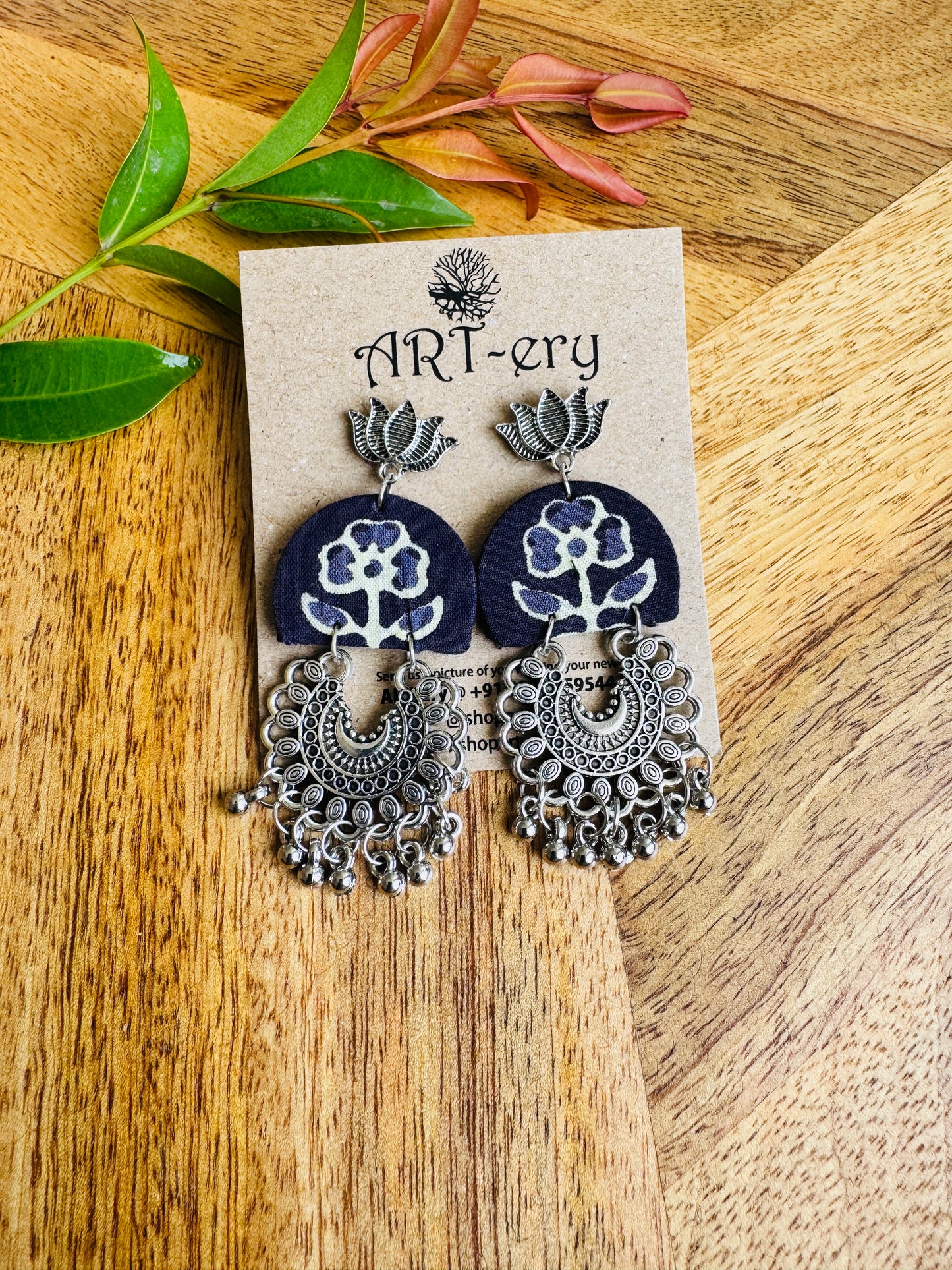Lightweight Handmade Statement Jewellery - Black lotus