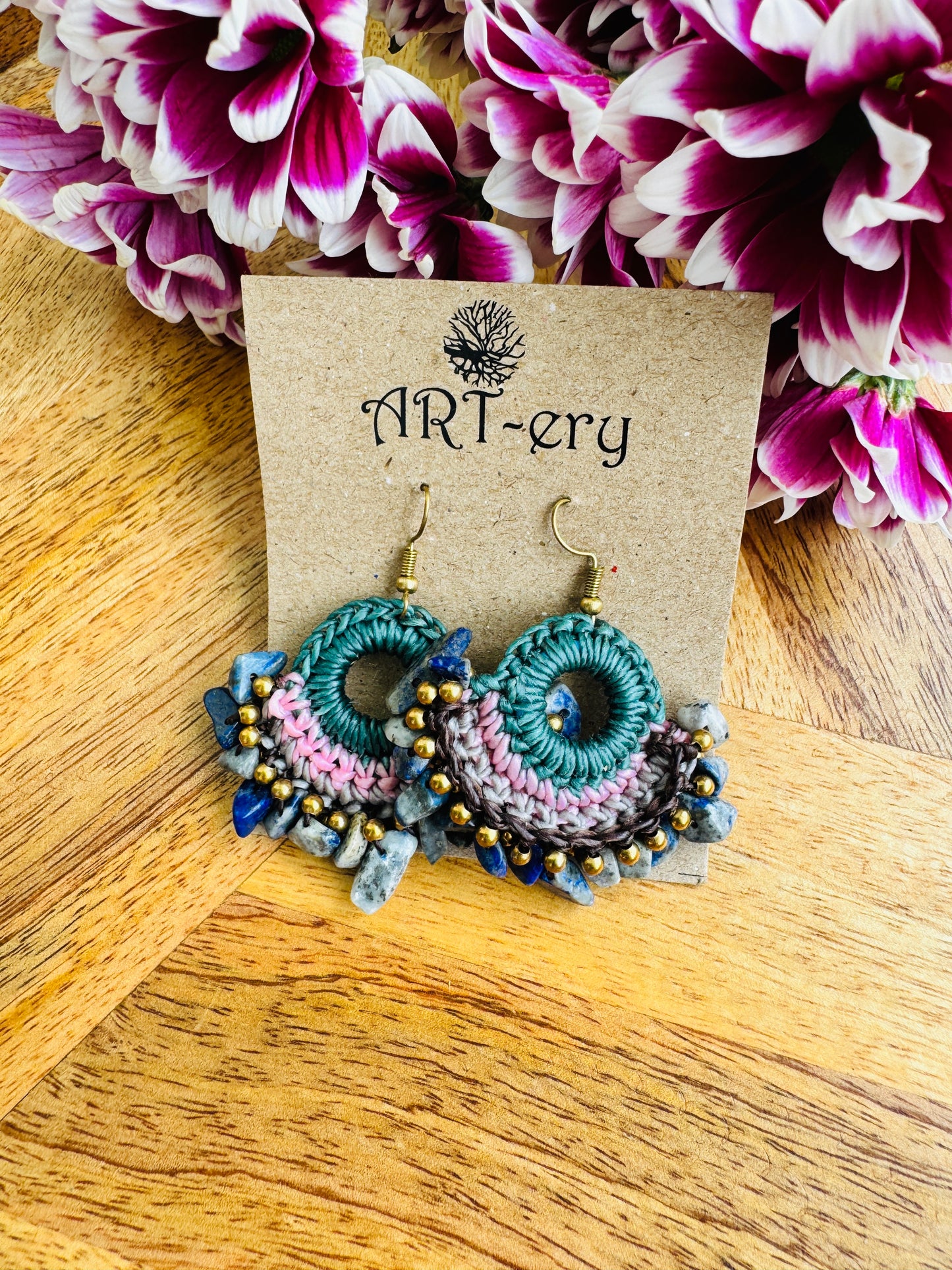 Far east Earrings - Blue and green crystal earring