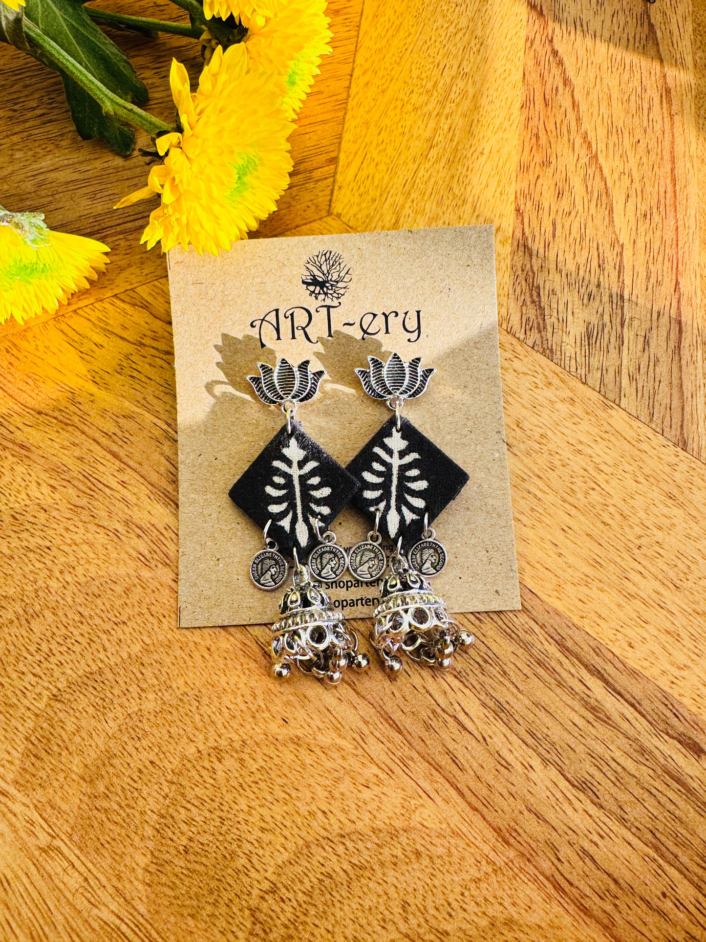 Fabric earrings - Long dangler