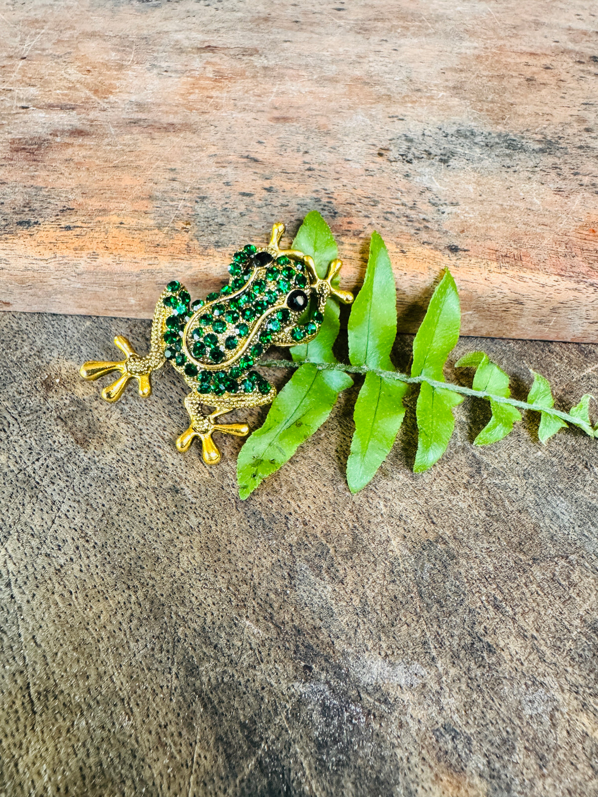 Green frog Brooch