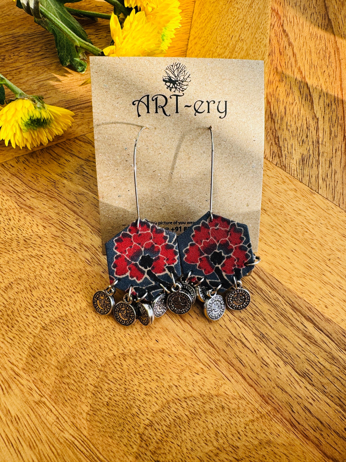 Fabric earrings - hook type earring