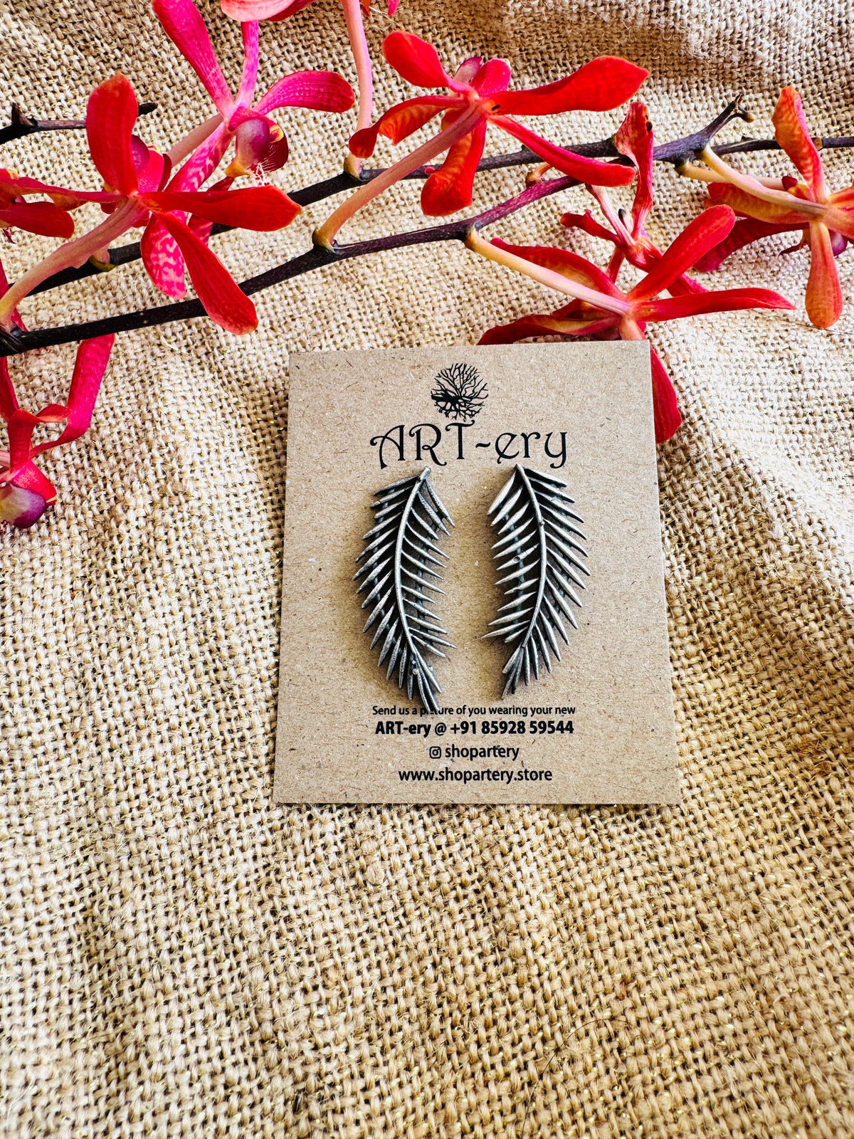 Long leaf earring