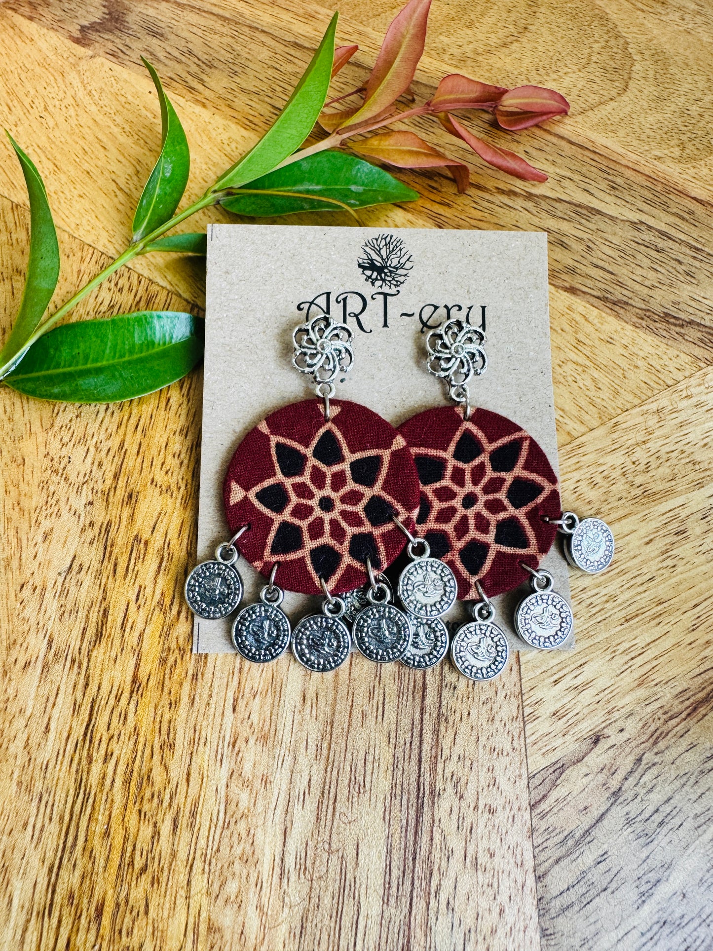 Lightweight Handmade Statement Jewellery - Maroon ethnic