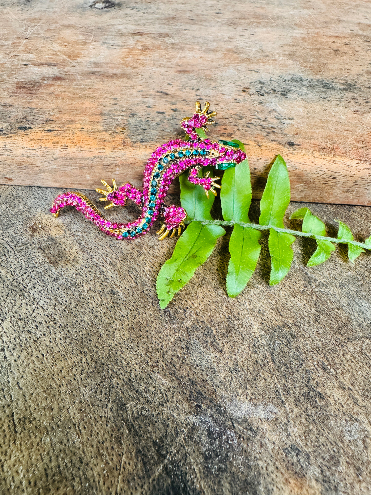Pink salamander Brooch