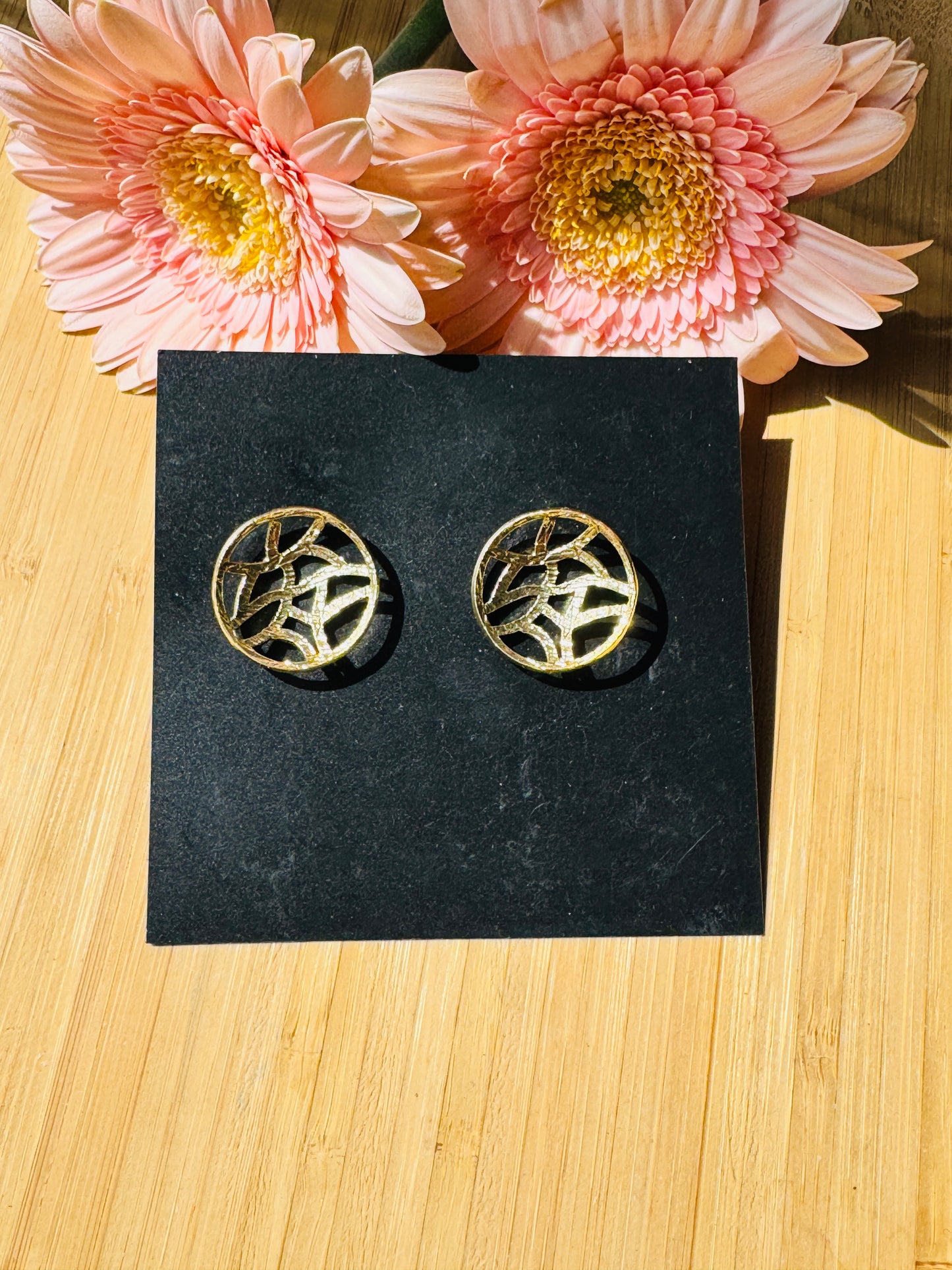 Handcrafted Bold Brass Earrings | Premium Indian Jewellery - small stud