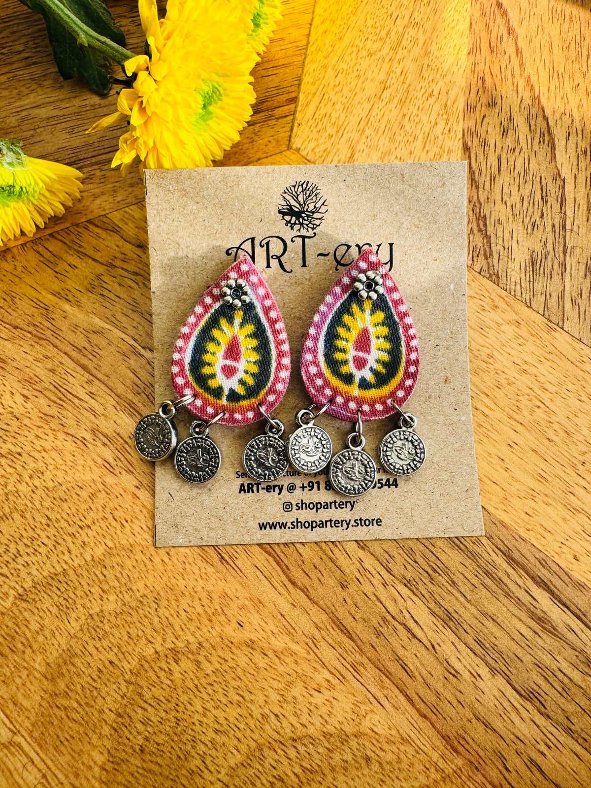 Fabric earrings - Stud printed earrings