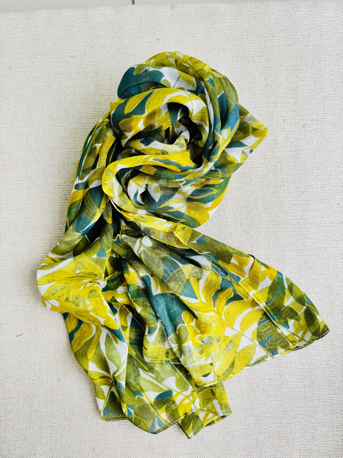 Bright poly cotton scarf - Lightweight long stole - Multicolor scarf