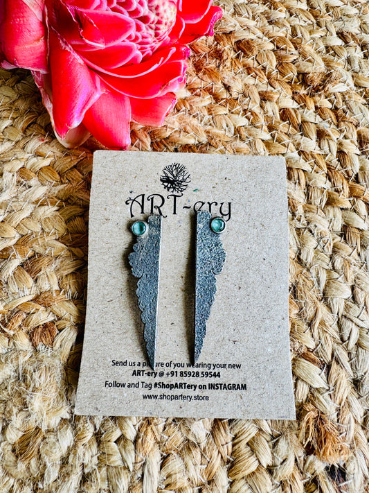 Earrings - Minimalist Wing Light green