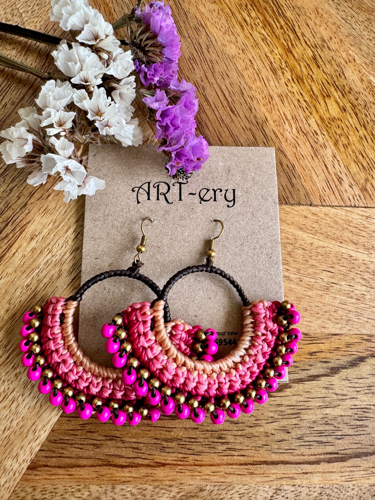 Far East collection  -  Bright pink Earrings