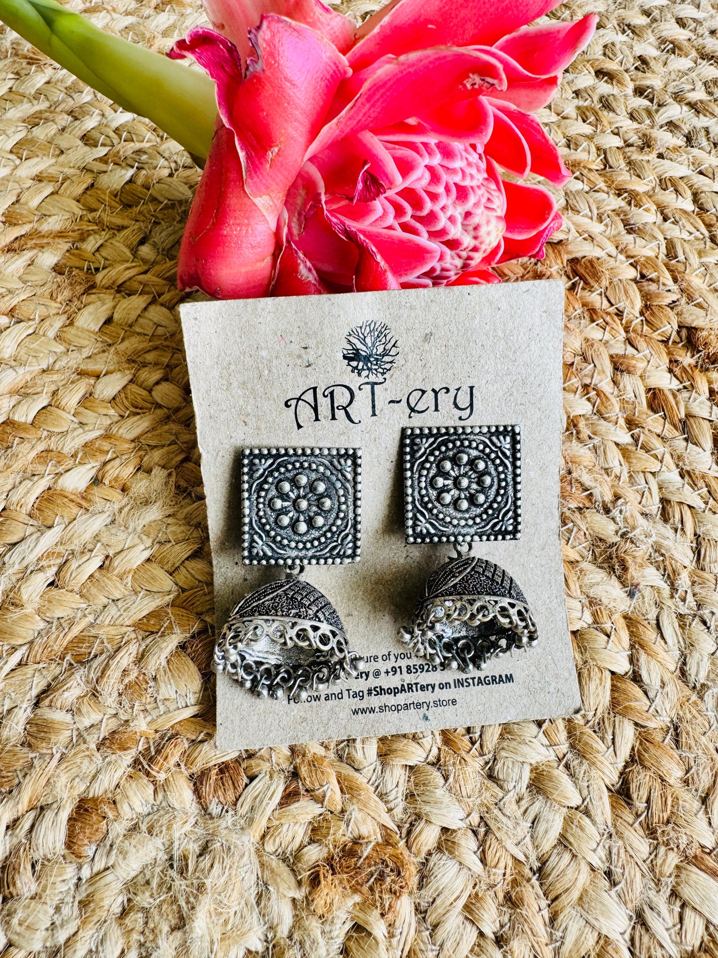 Earrings - Square Jhumka