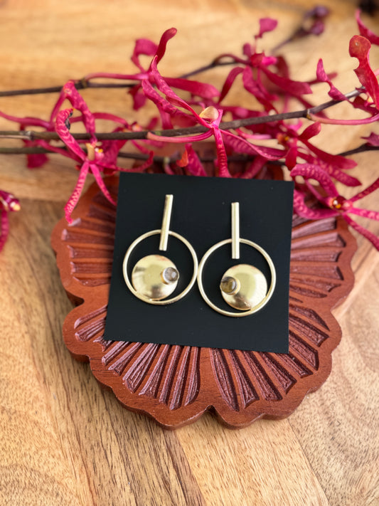 Abstract statement brass necklaces