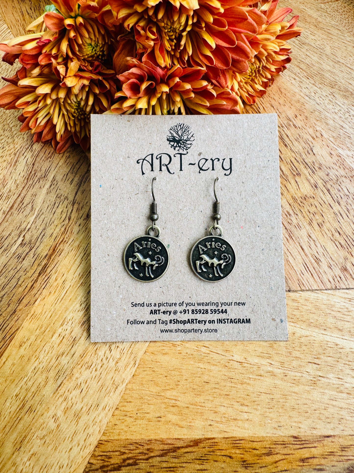 Aries zodiac earrings