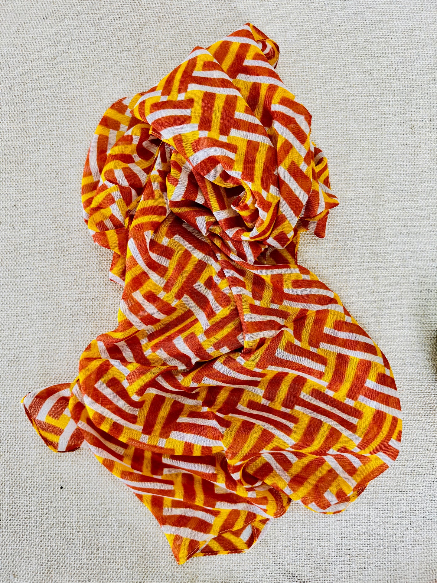 Lightweight Printed Poly-Cotton Scarf for Women